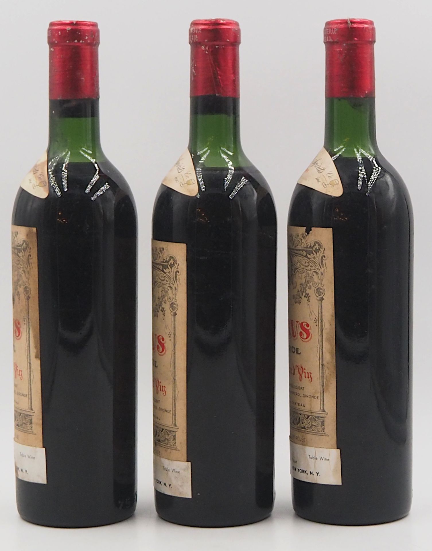 3 Flaschen Petrus Pomerol Grand Vin 1964 mit Label Dean Thayer New York Importeur, Fü - Bild 2 aus 3