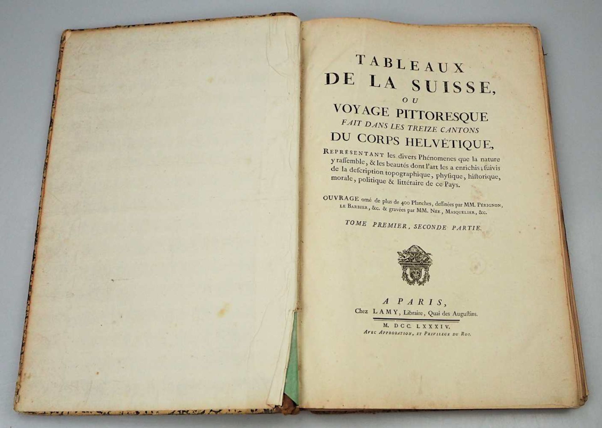 5 Folianten "Tableaux de la Suisse (...)": Bände 1-5 Paris 1780er Jahre Einband z.T. - Bild 2 aus 8