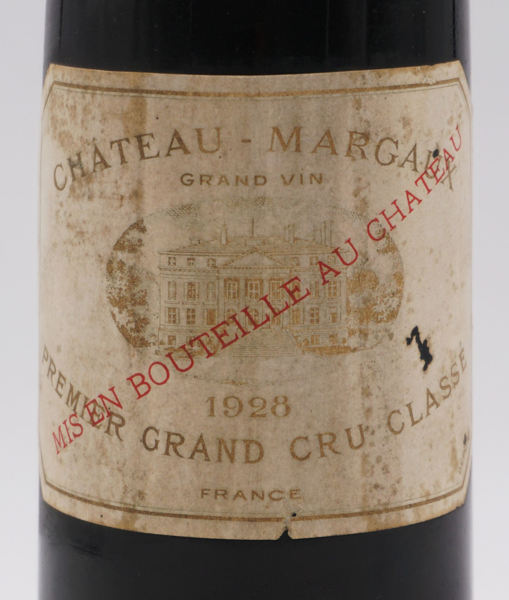 1 Flasche Chateau Margaux Grand Vin Premier Grand Cru Classé 1928 Füllstand top shou - Bild 2 aus 3