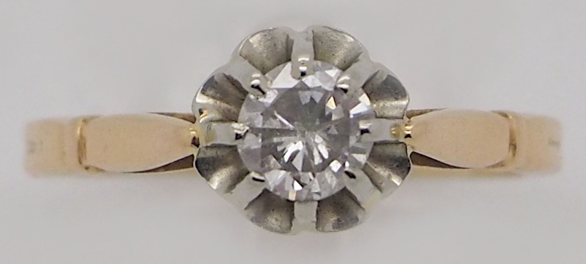 1 Damenring ungest. wohl GG Solitärbrill. ca. 0,5ct. Ringgröße ca. 54,5