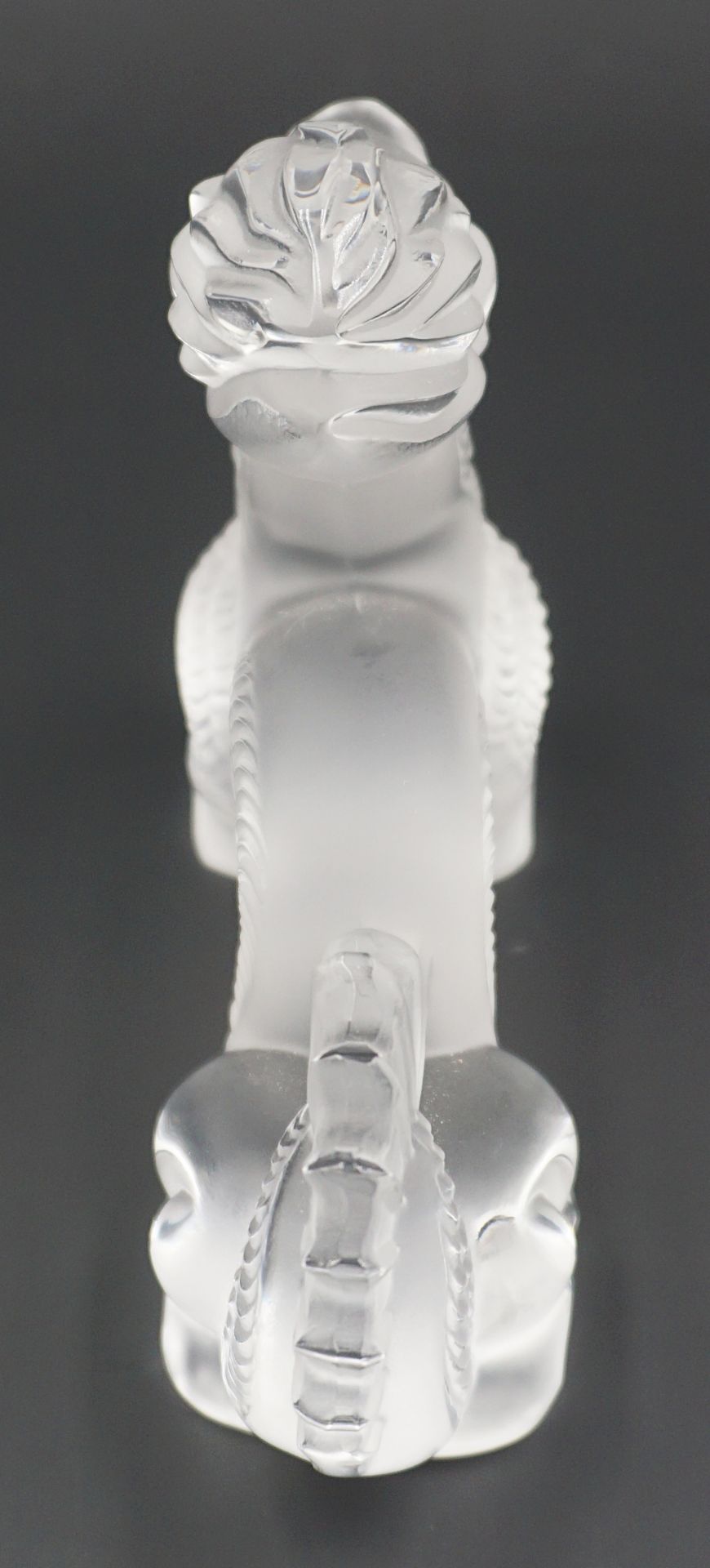 1 Glasfigur LALIQUE, Frankreich "Drache" farbloses Glas z.T. mattiert, L ca. 10cm, min - Bild 4 aus 4