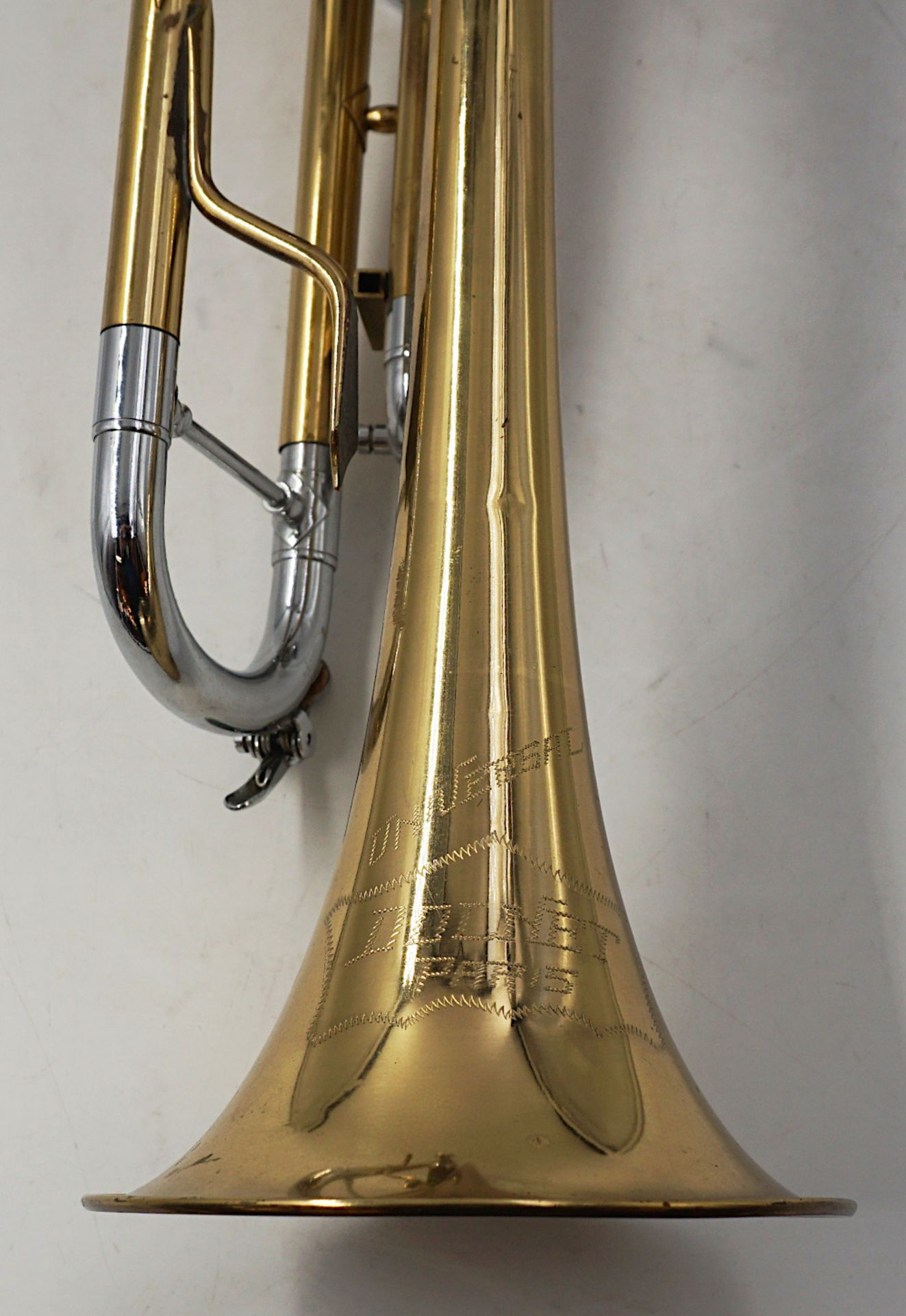1 Trompete bez. "Universal" DOLNET, Paris Messing/Metall, mit 3 Ventilen, Mundstück, - Bild 5 aus 5