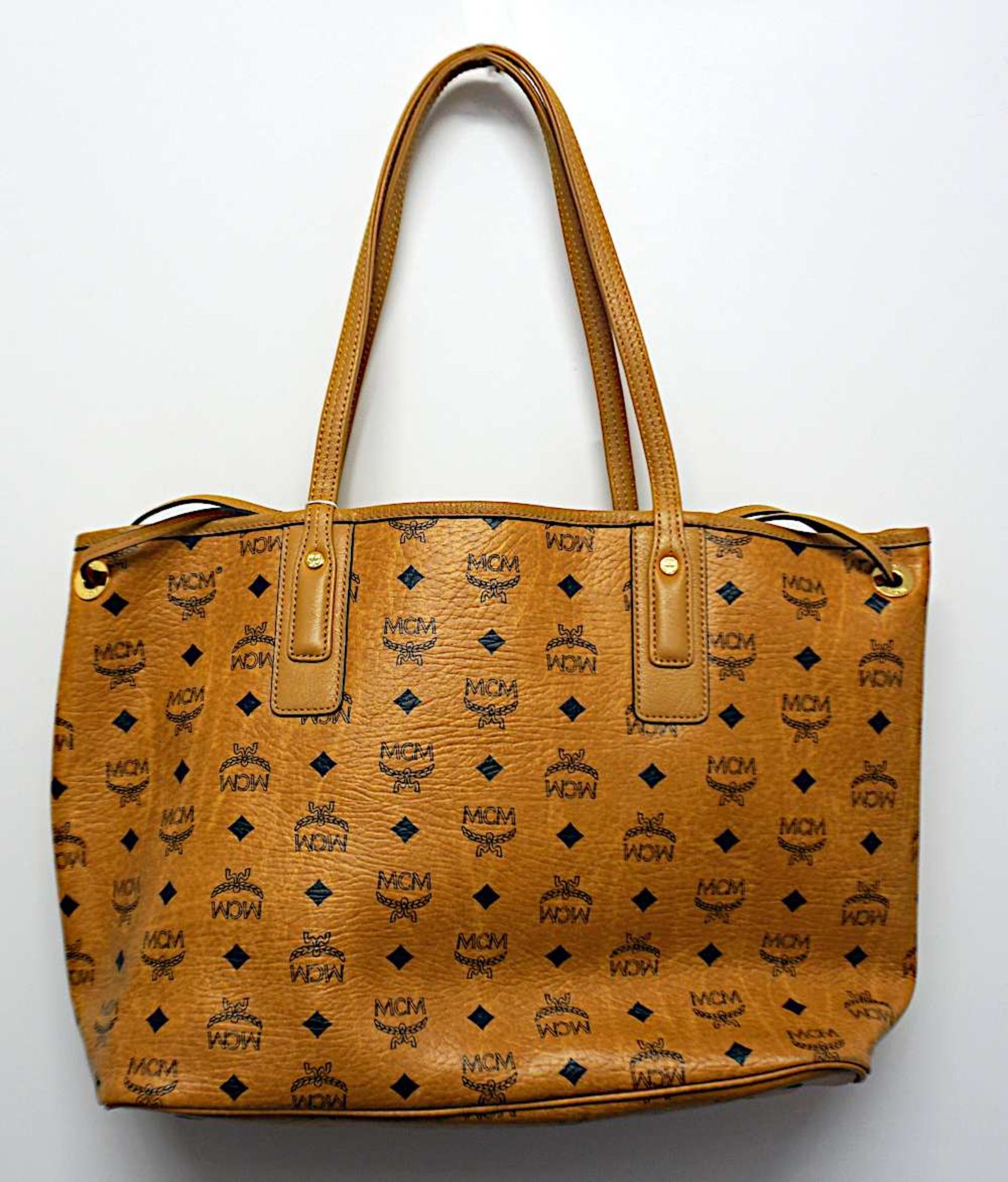 1 Damenhand-/-schultertasche MCM Monogram camel mit Innentasche und Staubbeutel, H ca. - Bild 2 aus 3