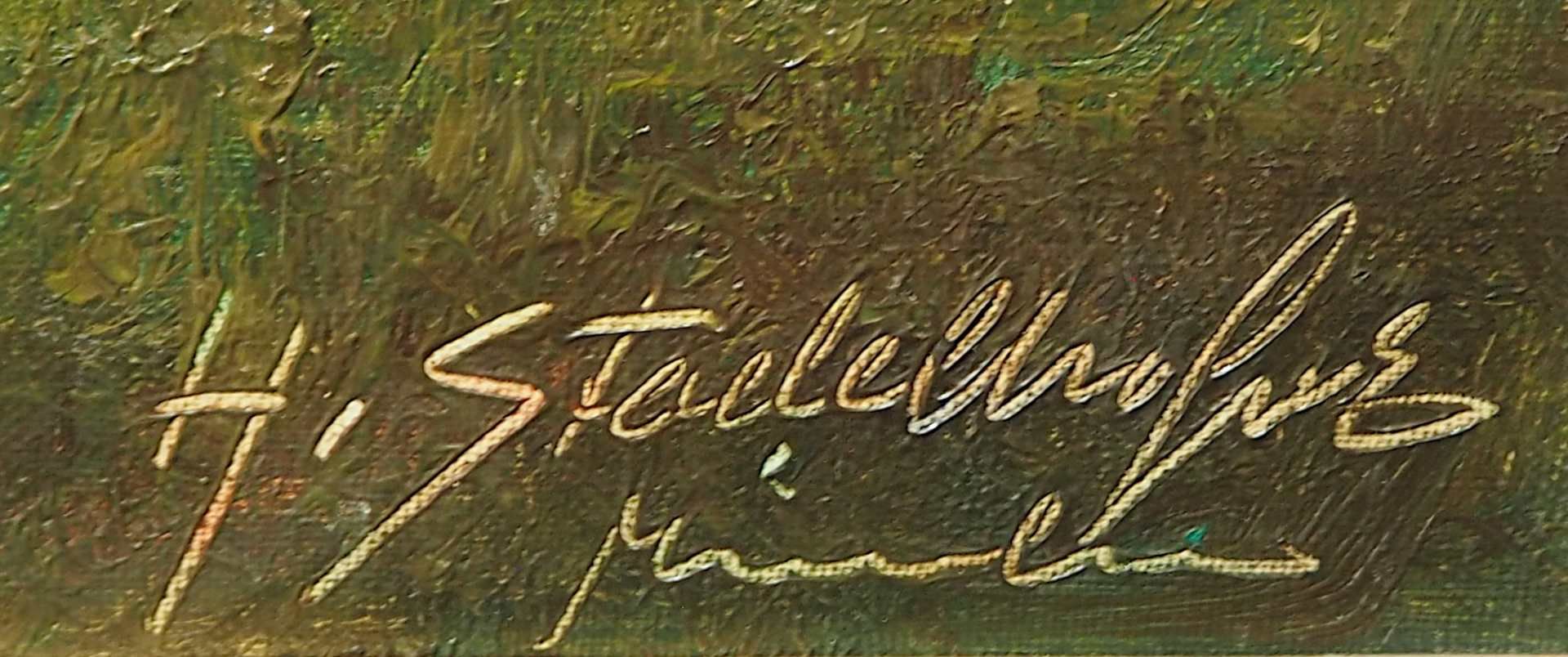 1 Ölgemälde "Chiemsee-Fischer mit Frauenkirche" R.u. sign. H. STADELHOFER (wohl Helm - Bild 3 aus 4