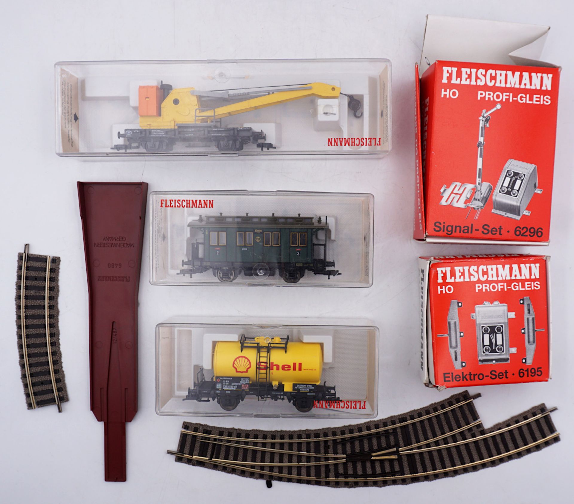 1 Startset FLEISCHMANN "6395" Lok mit Tender, Güterwaggons, Modellautos, Schienen, Tr - Bild 3 aus 4