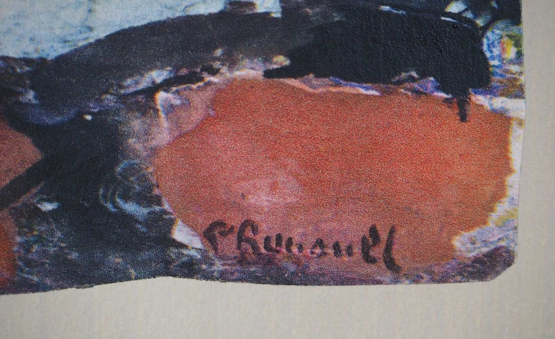 1 Farblithographie "Gentil Bernard" R.u. sign./rücks. zugeschr. Georges ROUAULT (wohl - Bild 3 aus 3