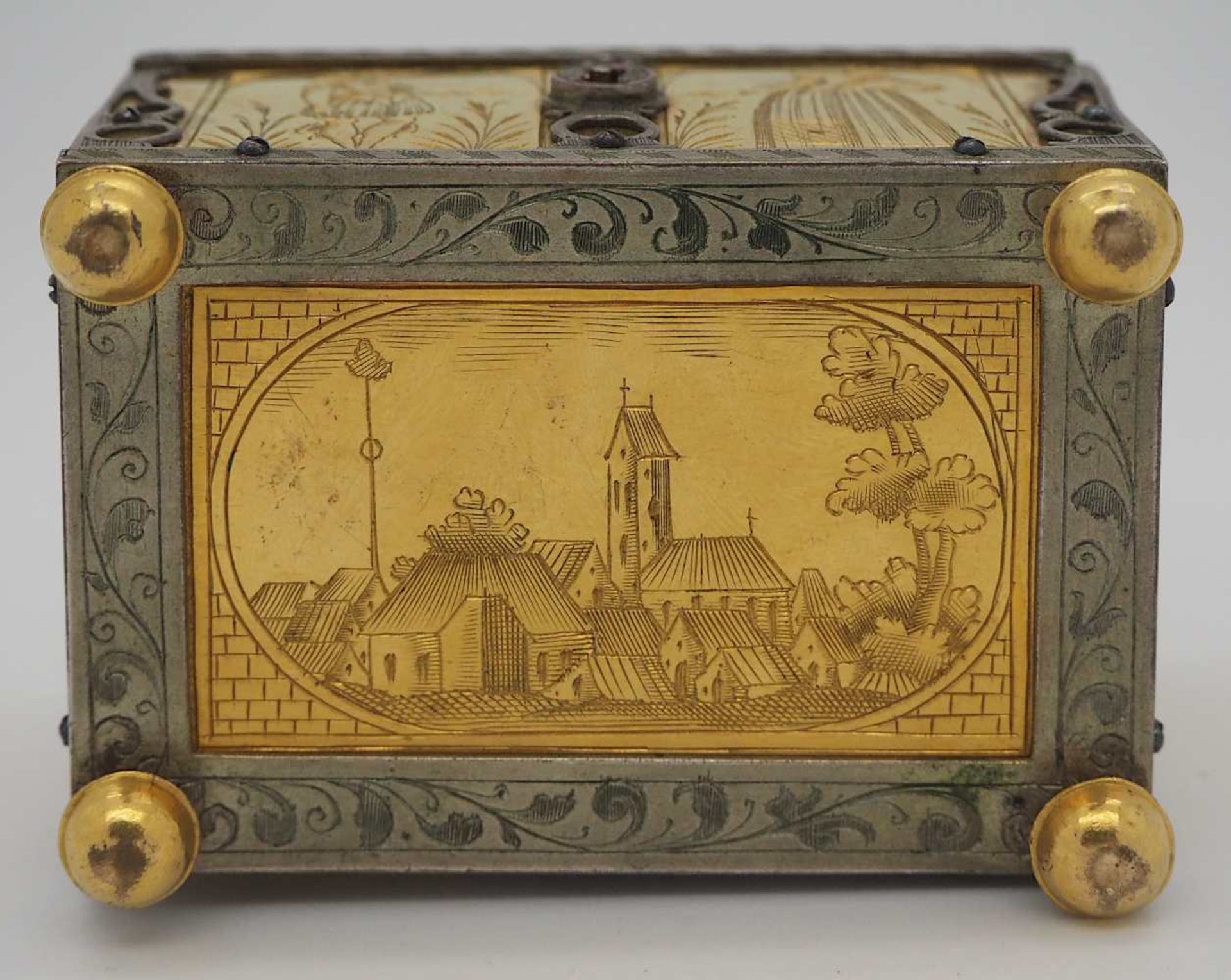 1 Hochzeitskästchen auf Deckel sign. Michel MAN (wohl Nürnberg um 1600 oder um 1900) Meisterarbeit - Image 5 of 11