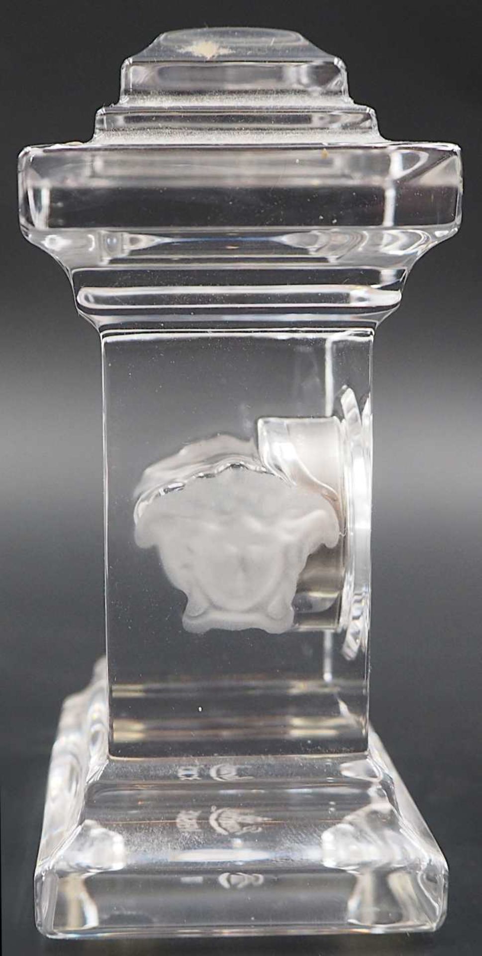 1 kleine Tischuhr ROSENTHAL "Versace Treasury" Glas mit Uhrwerkeinsatz, H ca. 9cm, mit - Bild 4 aus 5