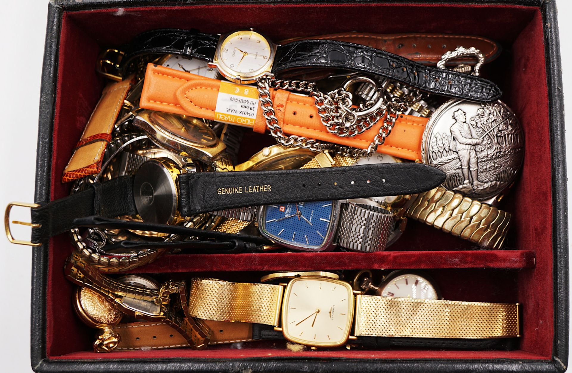 1 Konvolut Armband-/ Taschenuhren meist Metall verg. versch. Modelle z.T. um 1900 min. Si. Gsp./ - Bild 2 aus 3