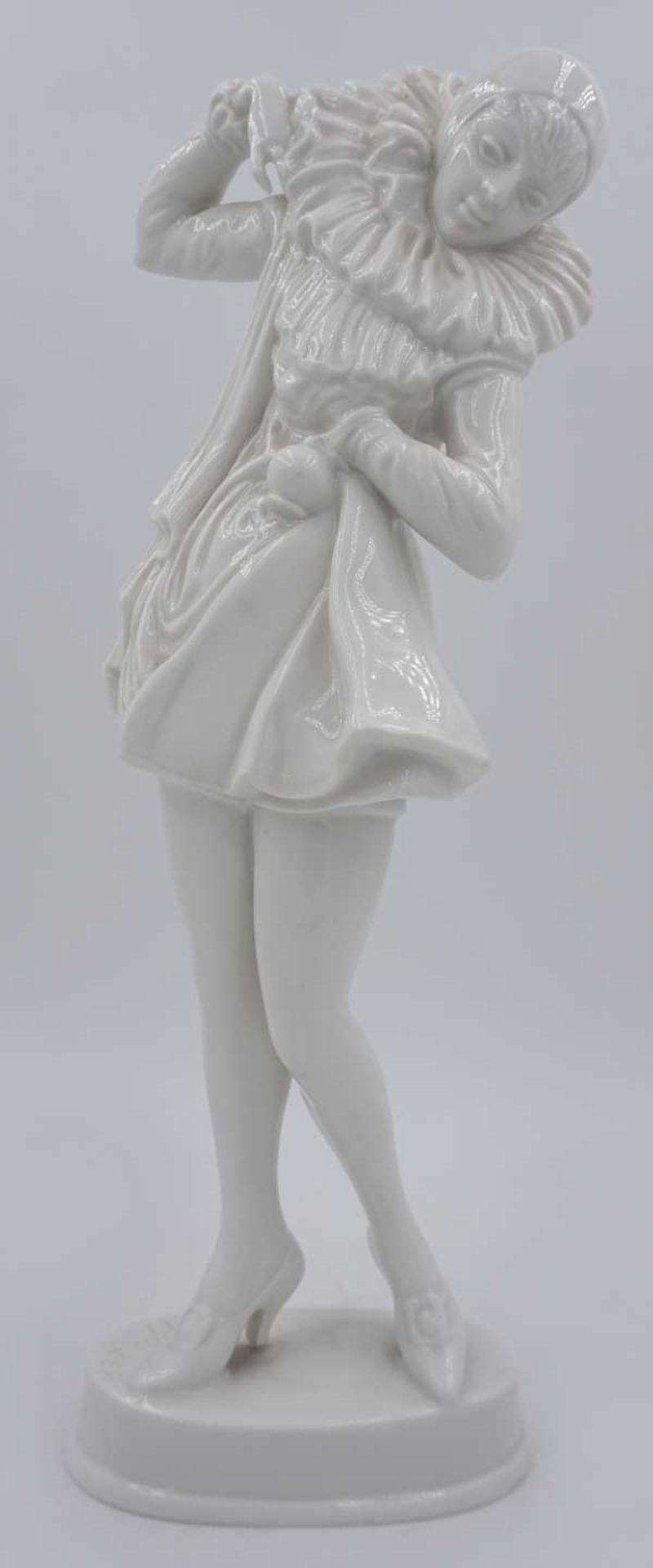 1 Porzellanfigur „Pierrette“ ROSENTHAL, Kunstabteilung Selb, wohl um 1920 weiß gl