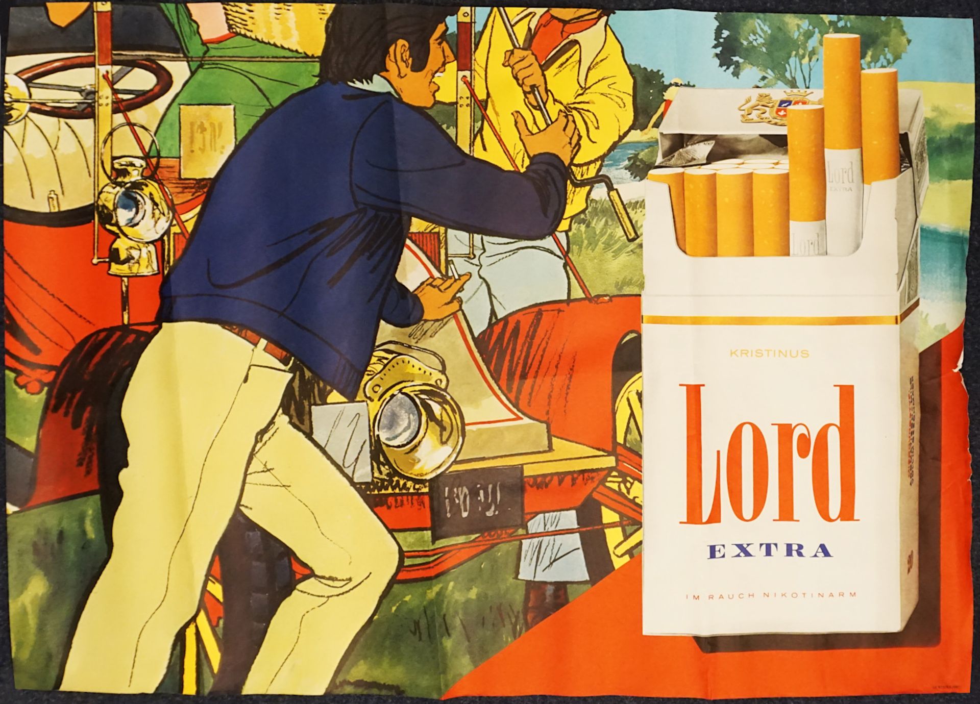 1 Konv. Reklameplakate der Zigarettenmarke LORD wohl 1960er Jahre z.T. bez. "Genuß im - Bild 2 aus 4