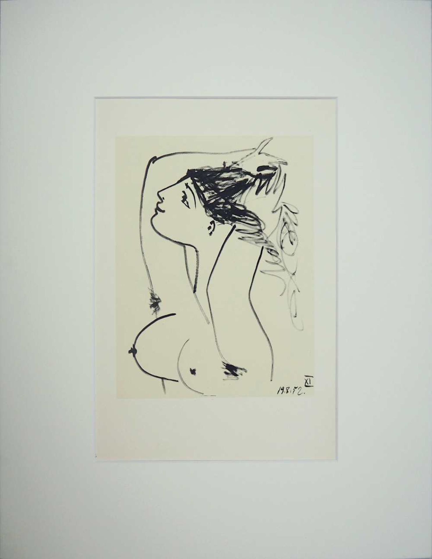 1 Offset-Lithographie "Etude pour la paix" rückseitig zugeschrieben Pablo PICASSO (wo