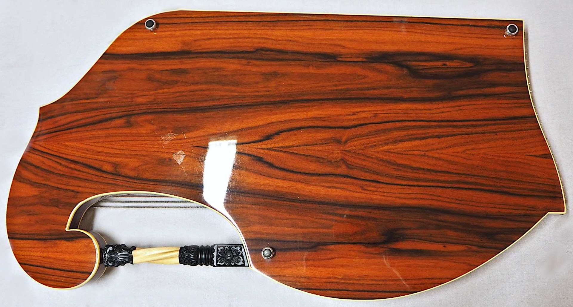 1 bayerische Harfen-Zither auf Klebezettel bezeichnet "Walter E. SANDNER" 40-saitig, w - Bild 4 aus 4