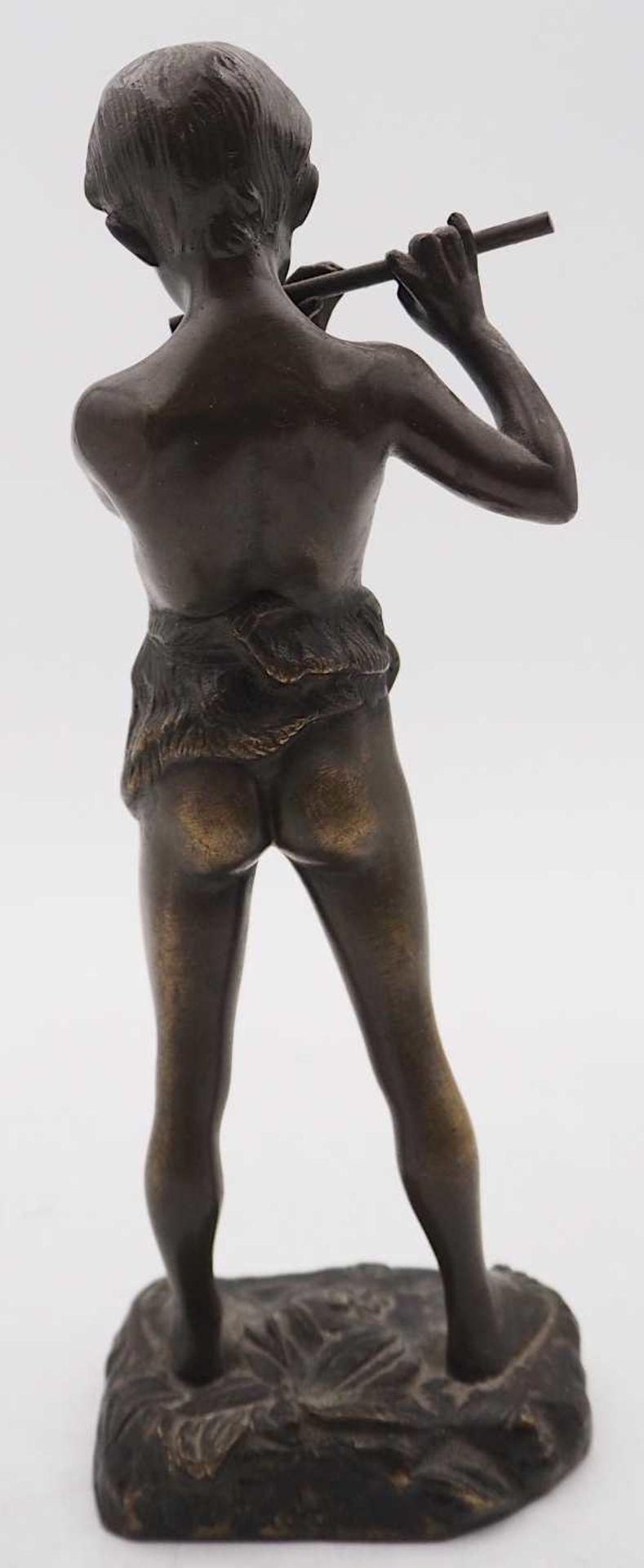 1 Figur Bronze "Petit Musicien" rückseitig sign. FAGIOLE (wohl um 1900), auf Natursoc - Bild 3 aus 6