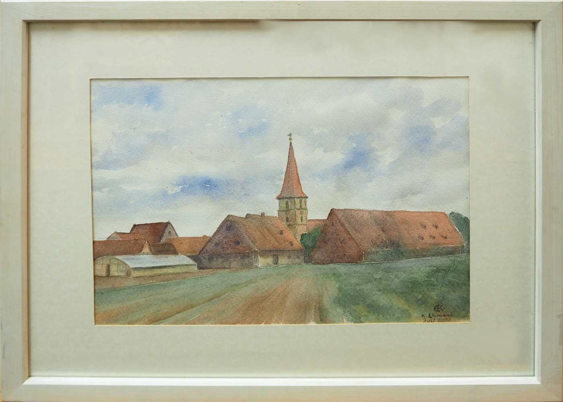 3 Aquarelle des Nürnberger Künstlers Konrad EHMANN (wohl 1919-2014): "Kirschbäume i - Bild 2 aus 3