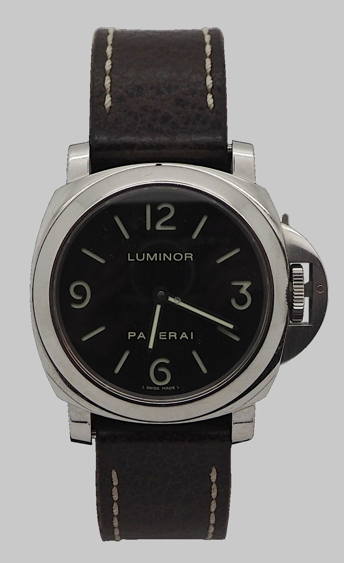 1 Herrenarmbanduhr PANERAI Luminor Leder-/Kautschukband mit Papieren gek. 2013 in Orig