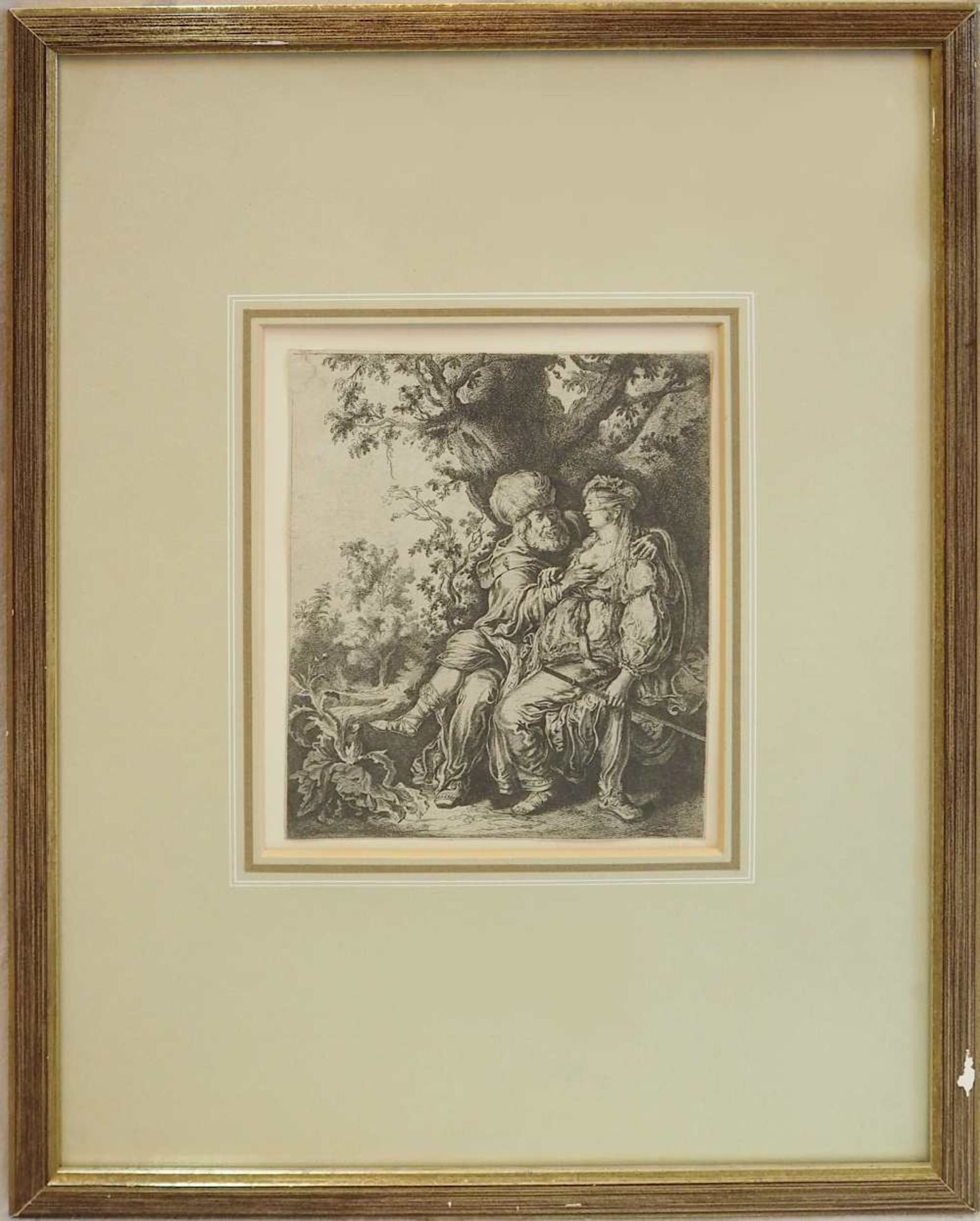 1 Radierung "Juda und Tamar" wohl nach Pieter Pietersz. LASTMANN (wohl 1583-1633) nach - Bild 2 aus 3