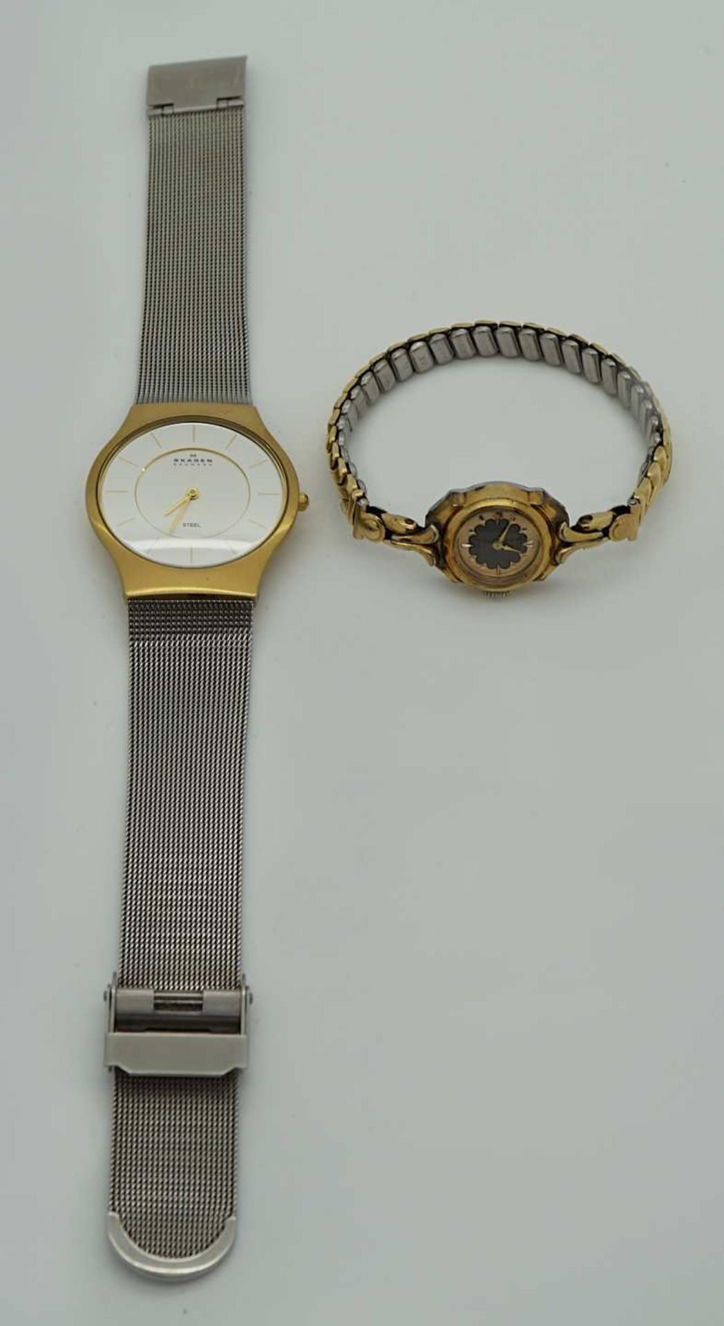 2 Teile Schmuck verg. sowie 1 Armbanduhr SKAGEN sowie 1 kl. Damenarmbanduhr RIEDMANN Gsp. <b - Image 2 of 2