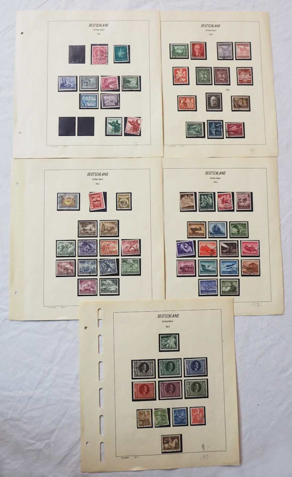 1 Konv. Briefmarken 3. Reich auf mehreren Blättern sowie Blöcke "Großdeutsches Reic - Image 2 of 4