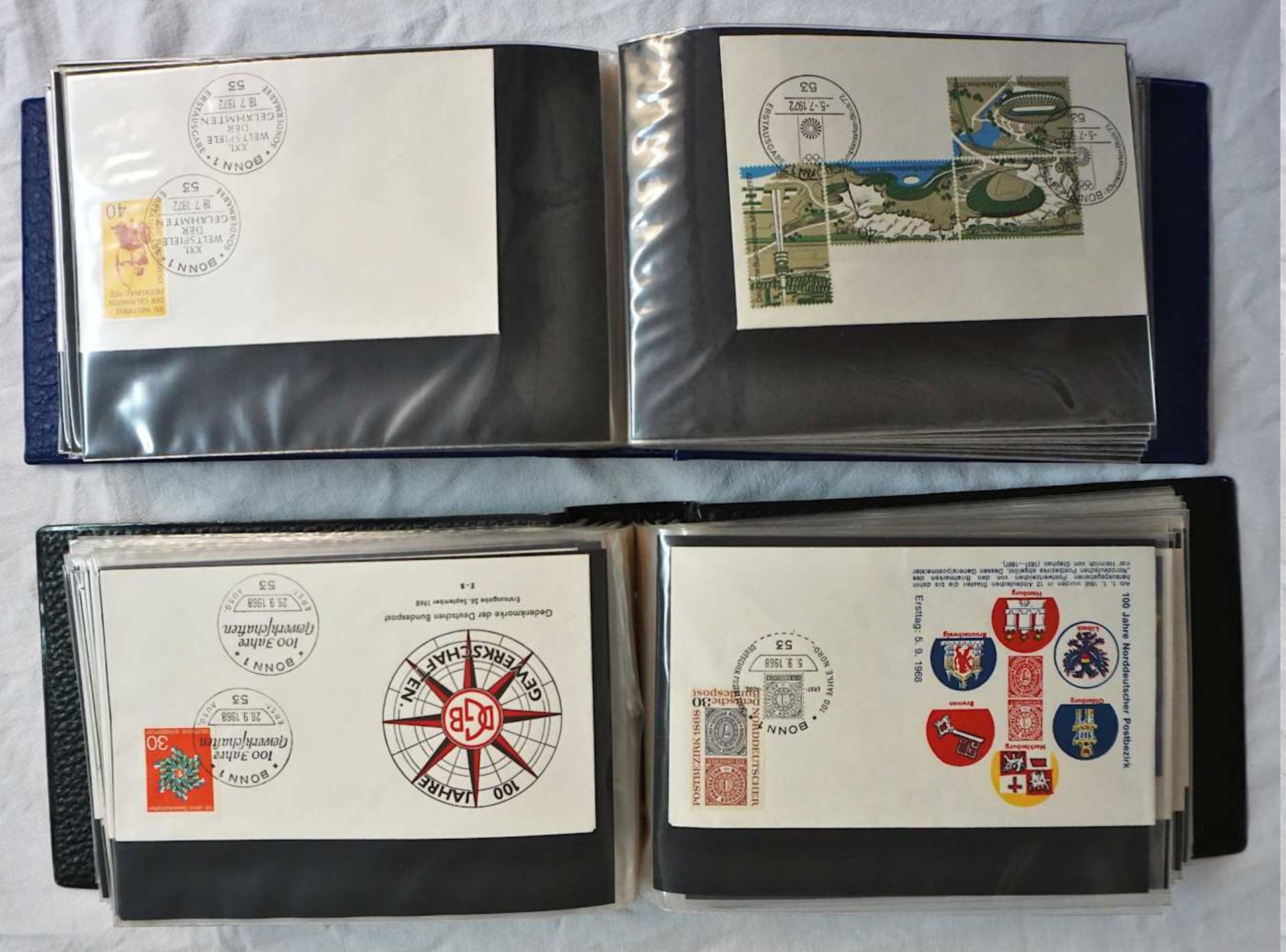 1 Konv. Briefmarken in ca. 8 Alben z.T. SAFE mit Vordrucken: BRD, Berlin, Saar, Olympi - Image 2 of 3