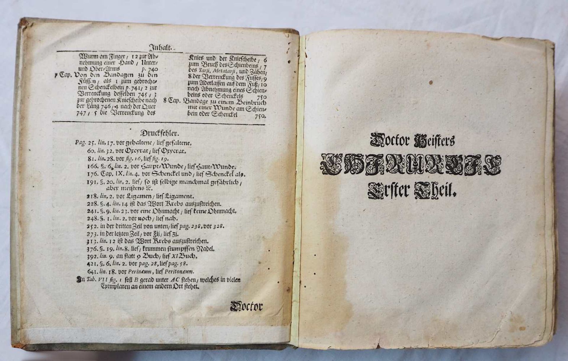 1 medizinisch-chirurgisches Lehrbuch, innen handschriftlich datiert 1750: (wohl) "Chi - Bild 3 aus 5