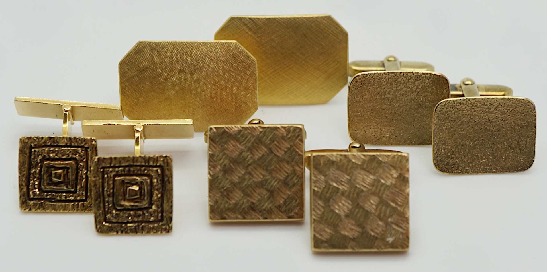 4 Paar Manschettenknöpfe GG (2x18ct., 1x14ct., 1x8ct.)