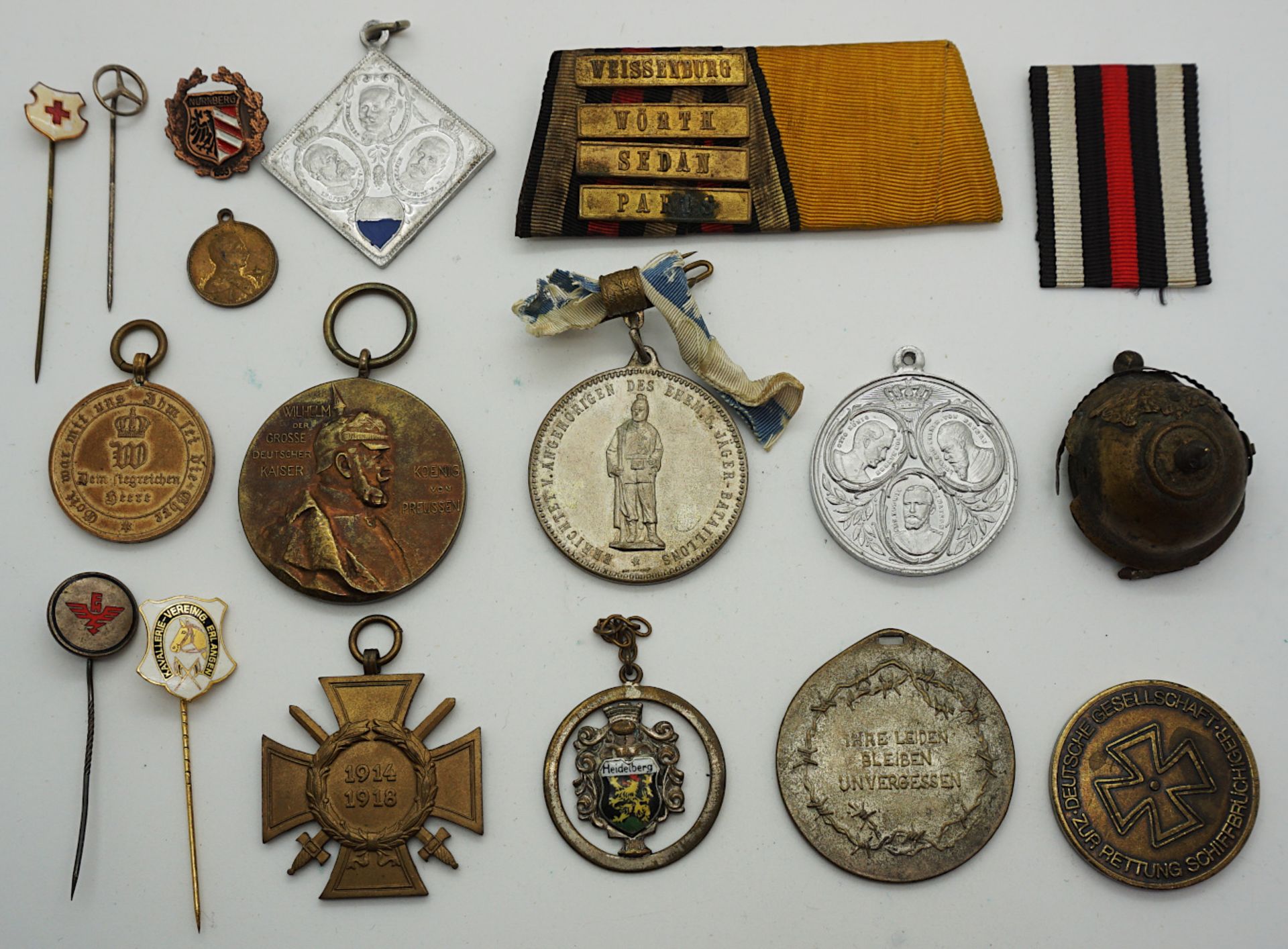 1 Konv. Orden Abzeichen Medaillen "Wilhelm I. König von Preussen" I. WK u.a.