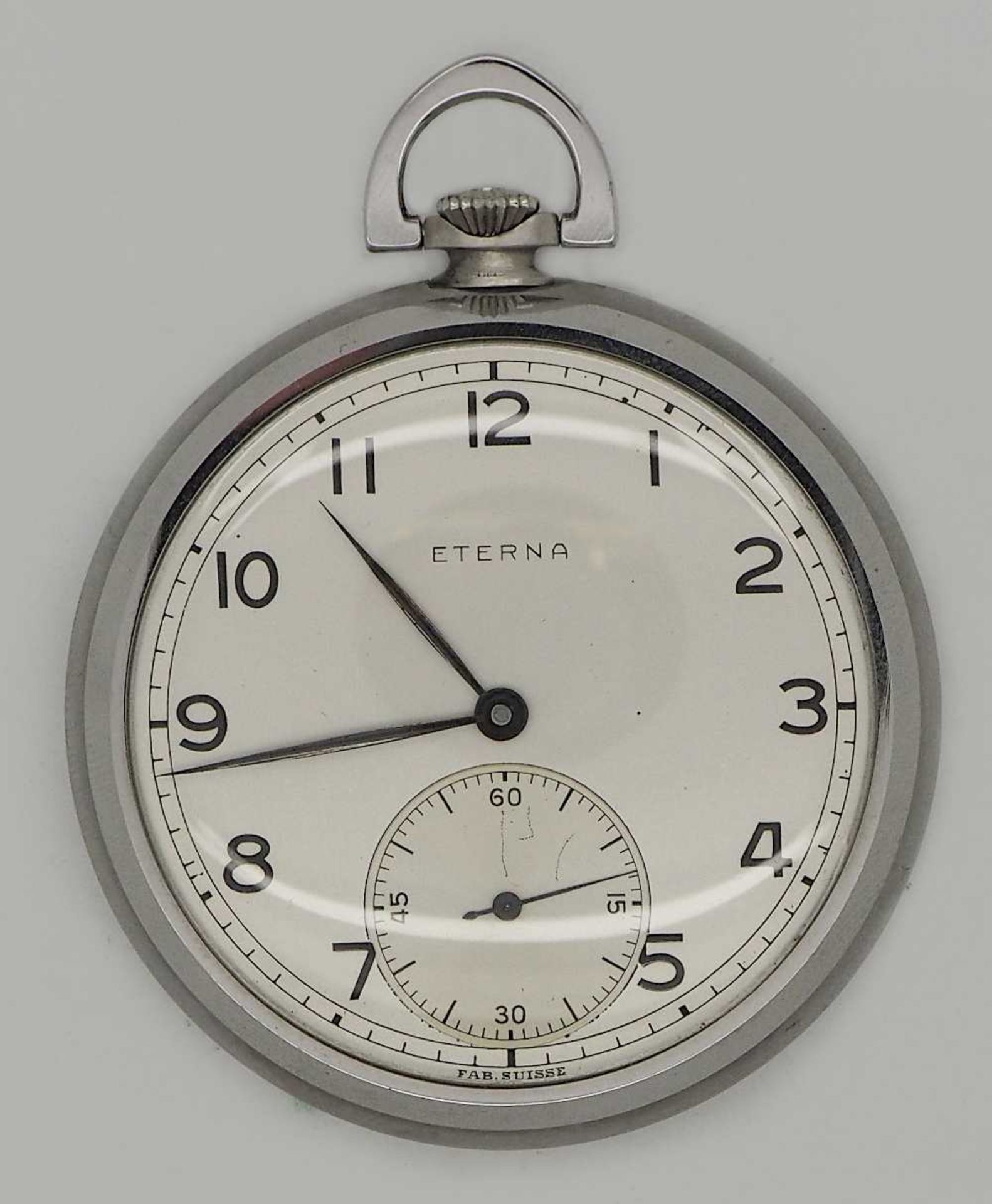 1 Taschenuhr ETERNA wohl Stahl nztl. Gsp./Kratzer auf Zifferblatt