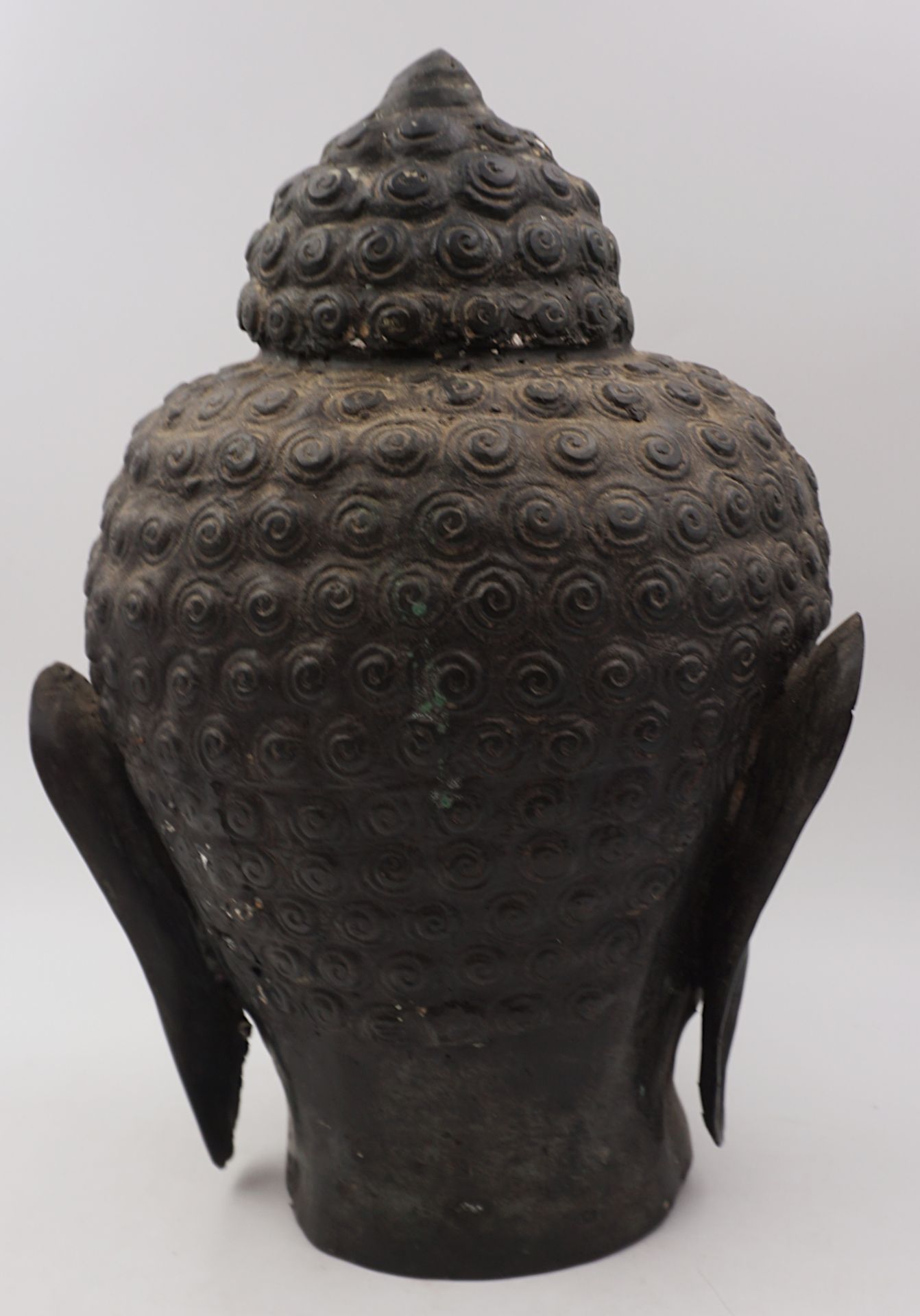 1 Buddha-Kopf Metall 20. Jh. - Bild 3 aus 4