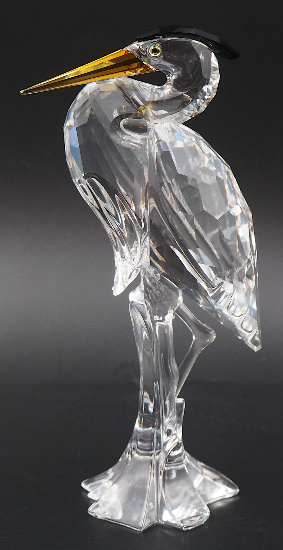 1 Konv. Kristallfiguren SWAROVSKI: "Kranich" ca. H 14,5cm