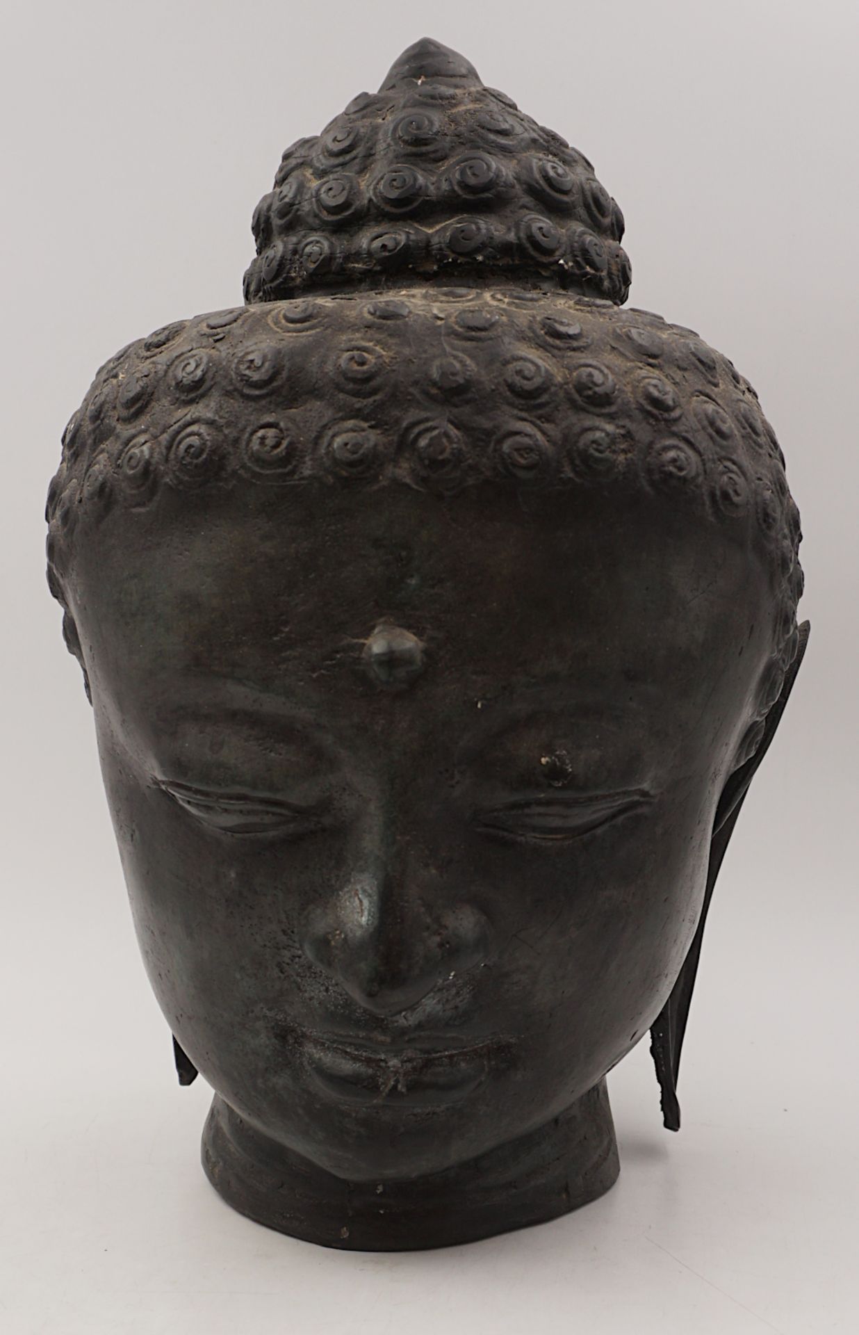 1 Buddha-Kopf Metall 20. Jh.