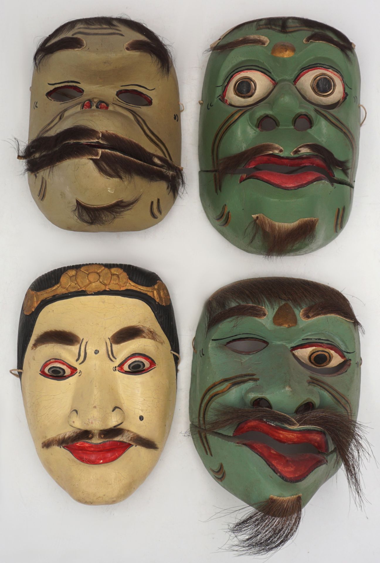 1 Sammlung indonesischer Tanzmasken wohl 1960er Jahre, je Holz bemalt