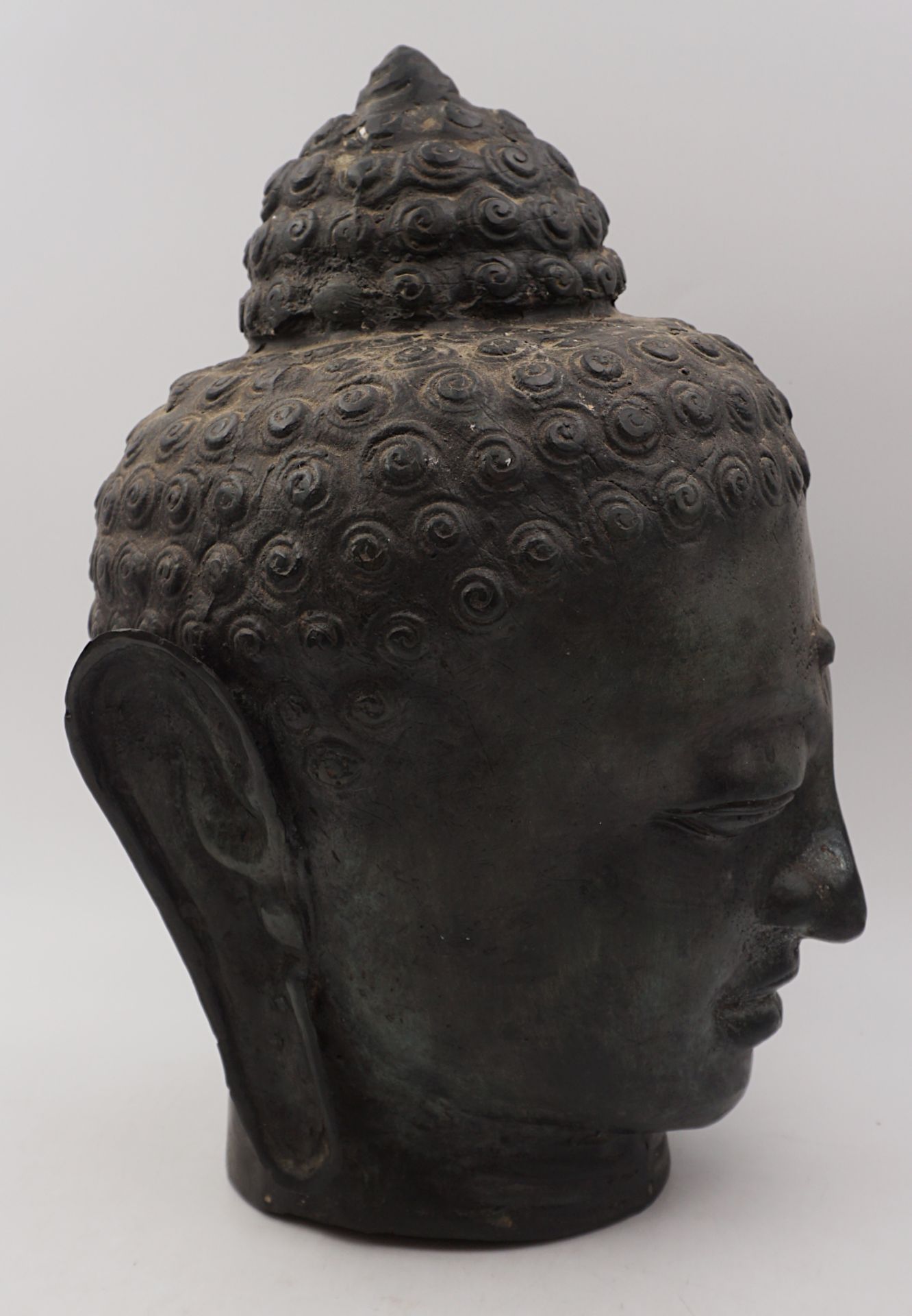 1 Buddha-Kopf Metall 20. Jh. - Bild 4 aus 4