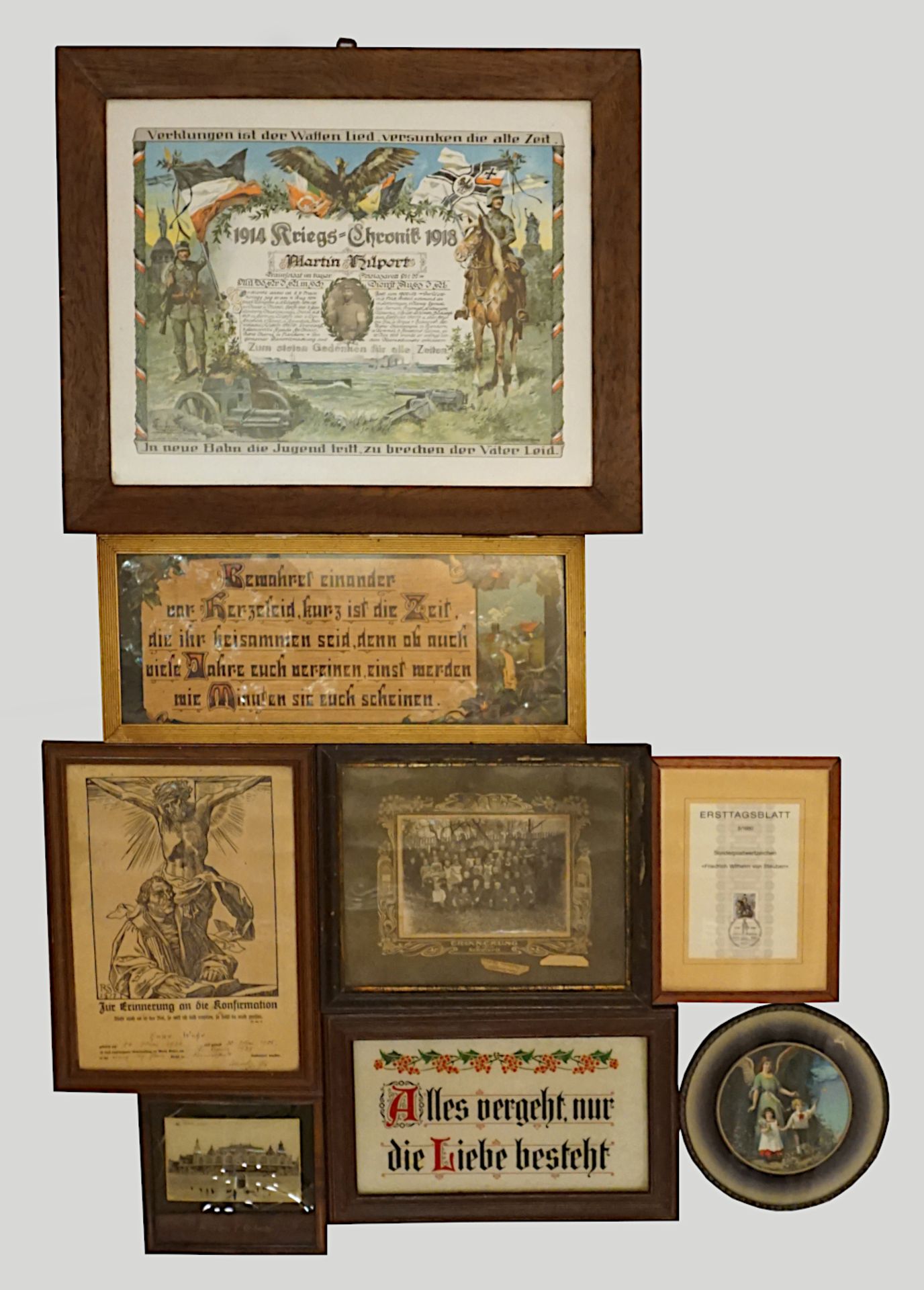 1 Konv. Erinnerungsstücke: "Kriegs-Chronik 1914-1918", "Souvenir d'Ostende", "Schulzeit" u.a. - Bild 2 aus 2