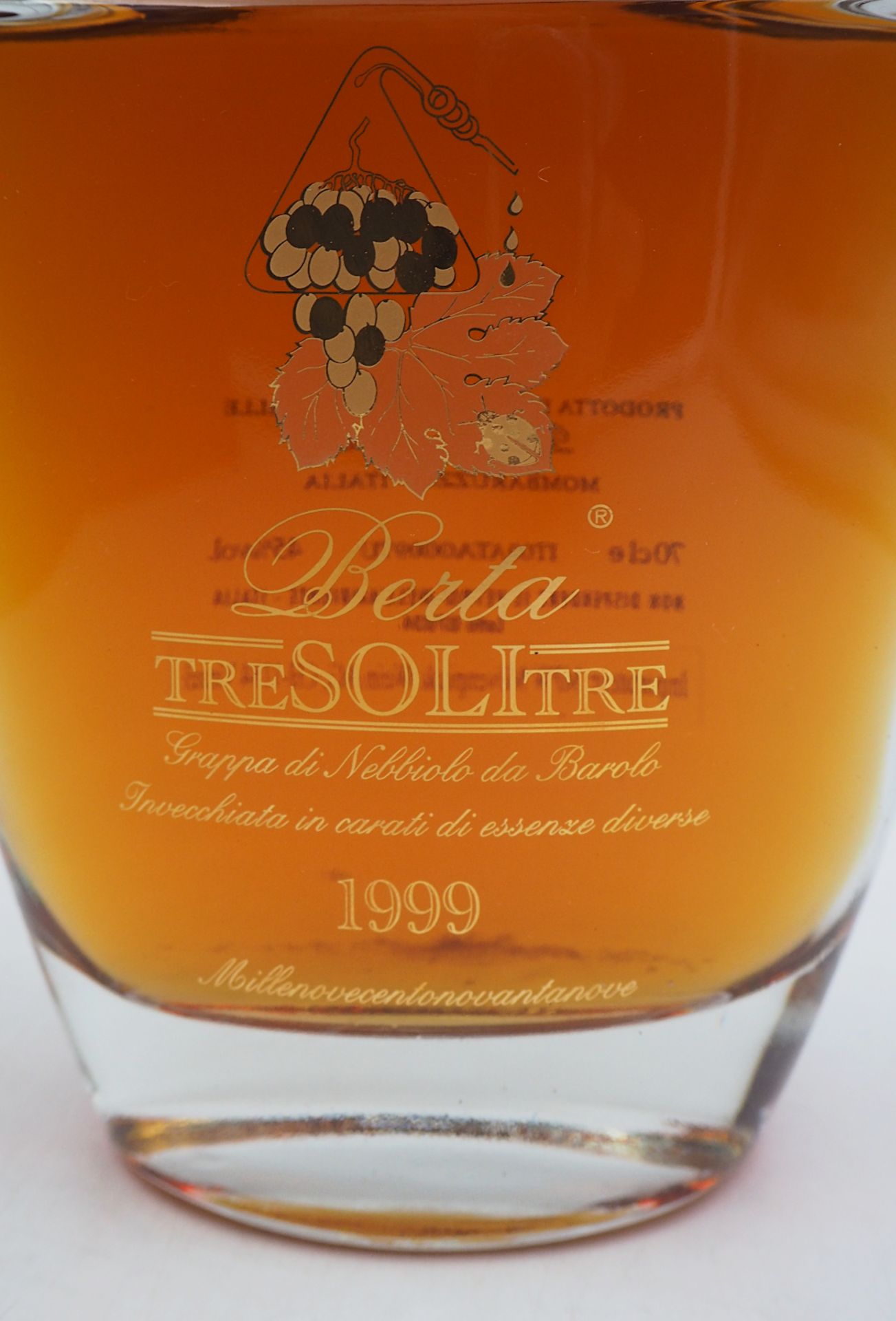 1 Flascke Grappa BERTA "TreSOLItre" No. 05909, 1999 Italien - Bild 4 aus 7