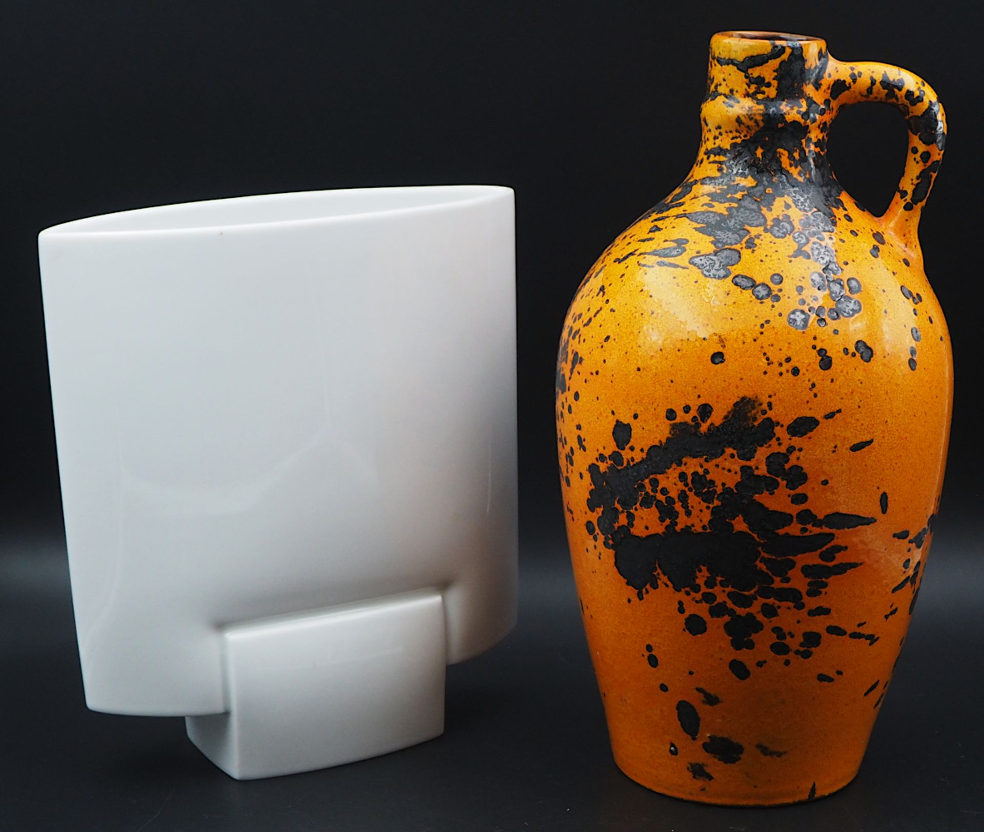 1 Vase Porzellan ROSENTHAL weiß glasiert