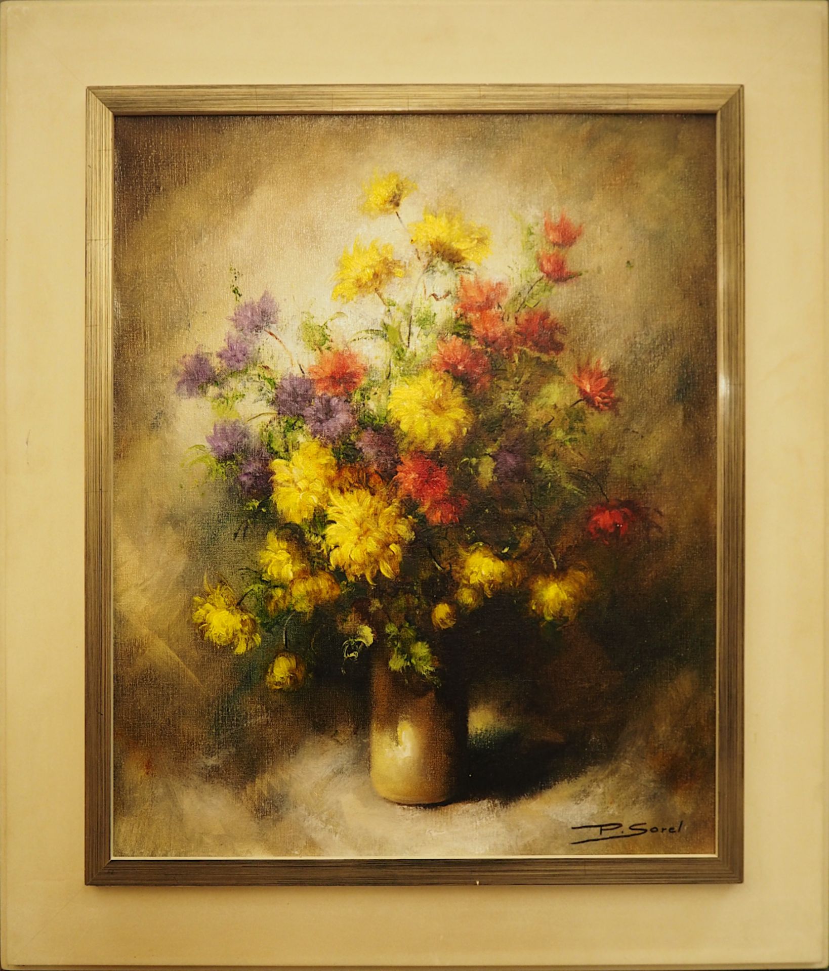 1 Ölgemälde "Leuchtende Blüten" R.u. sign. P. SOREL - Bild 2 aus 4