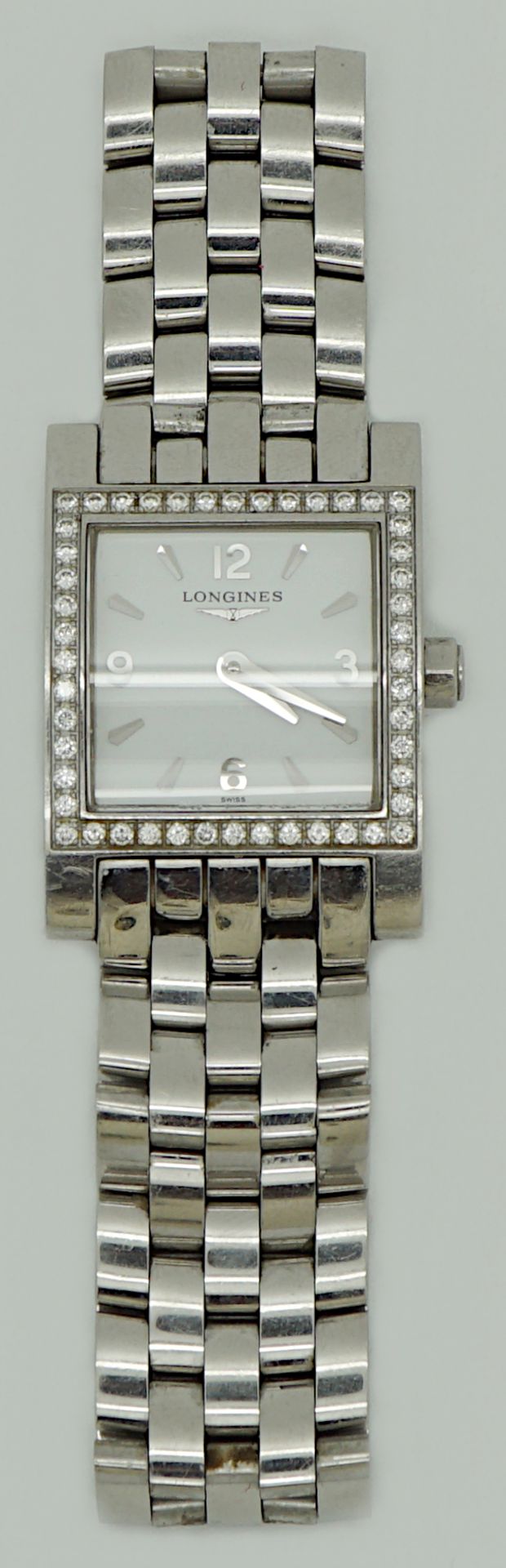 1 Damenarmbanduhr Edelstahl LONGINES Brillantkranz Tsp.