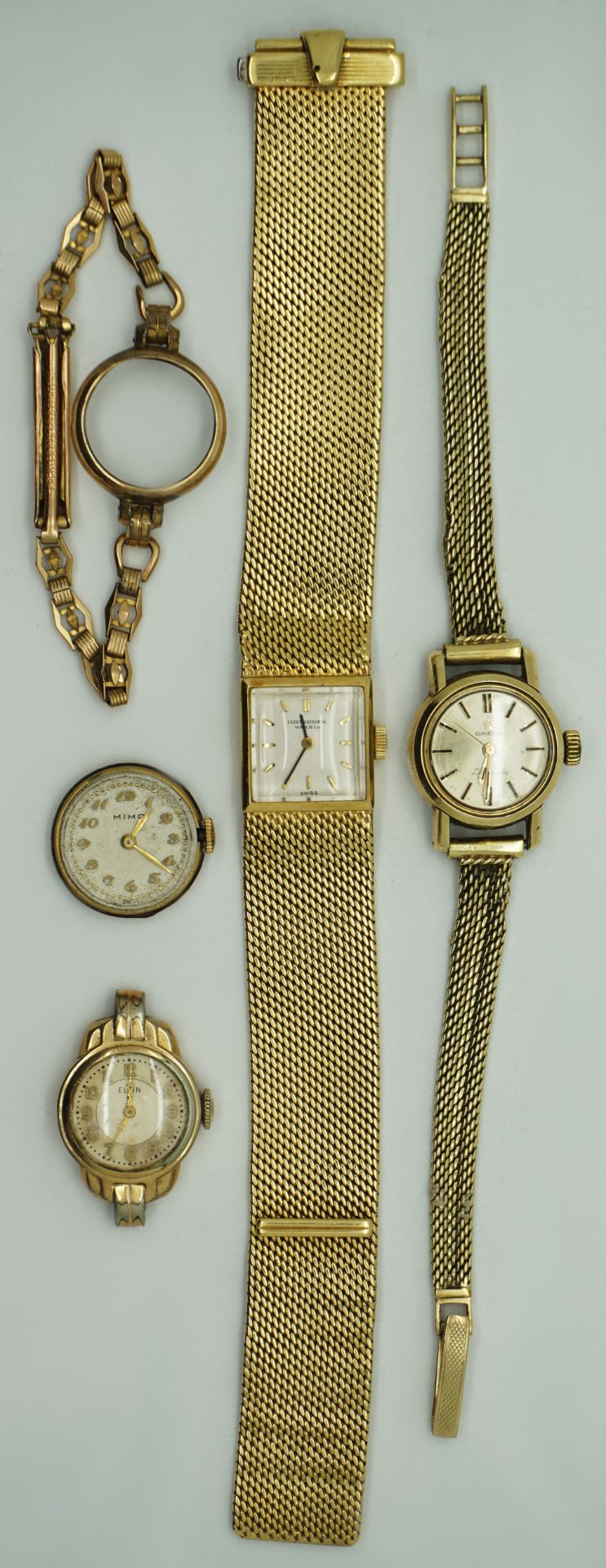 1 Konv. Armbanduhren/Gehäuse u.a., z.T. INTERNATIONAL WATCH COMPANY GG 18ct.