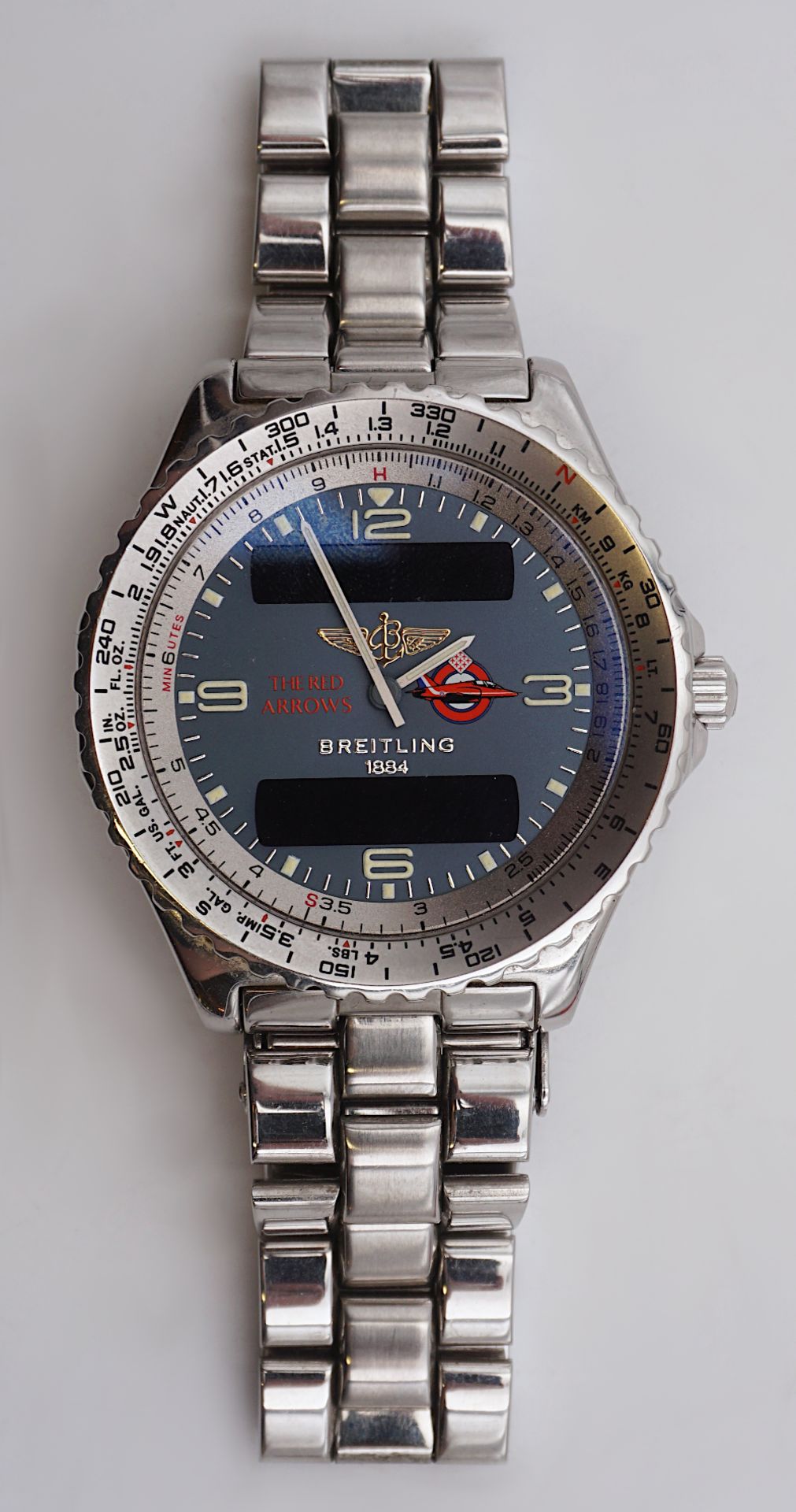 1 Herrenarmbanduhr BREITLING "The Red Arrows" Edelstahl Tsp. num. 457/1000