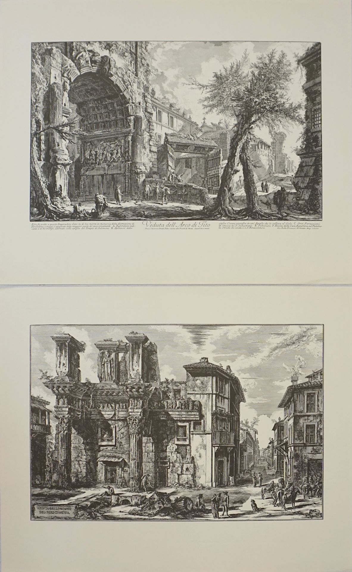 5 Drucke von Motiven des Künstlers Giovanni Battista PIRANESI (1720-1778):