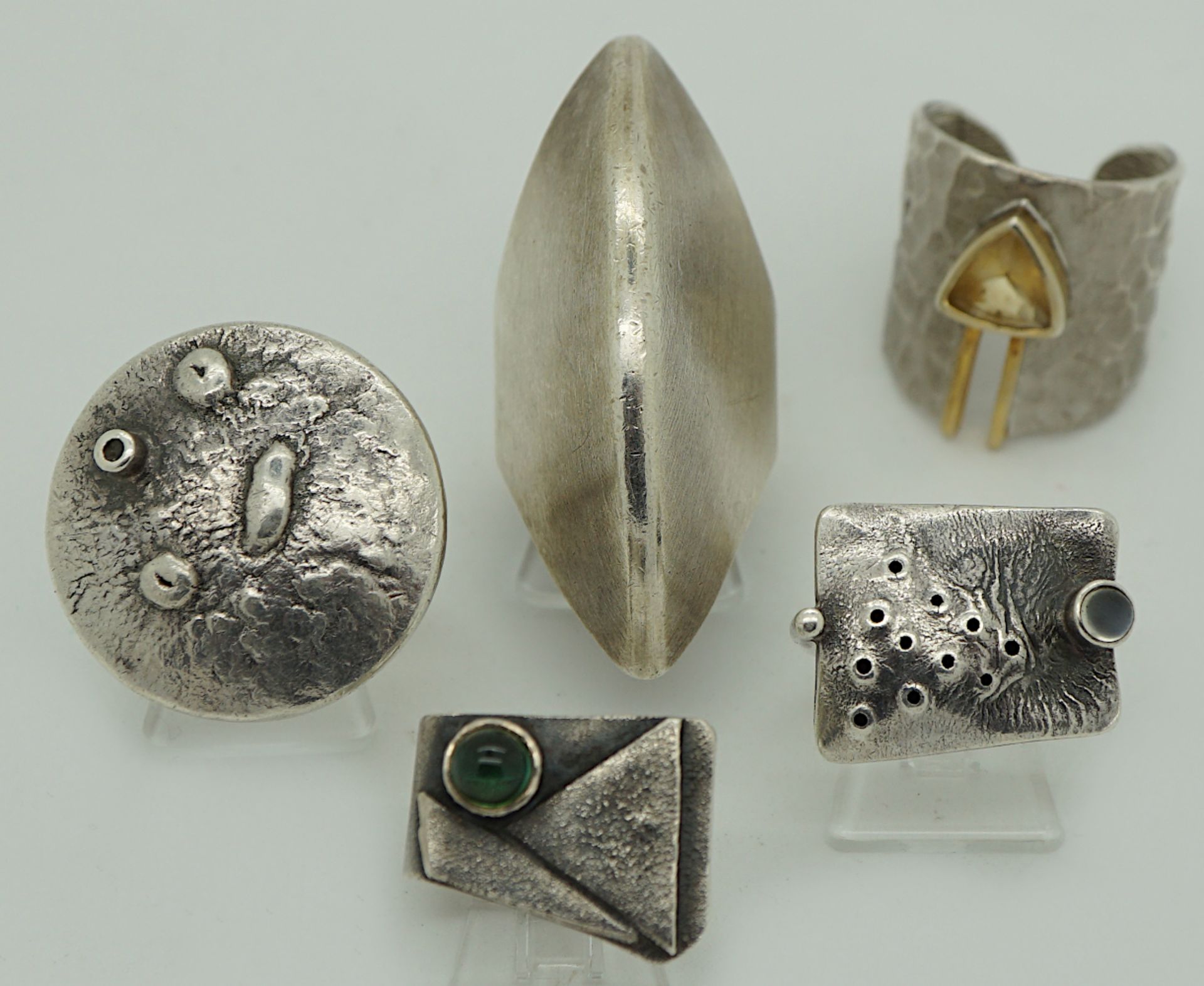 4 Damenringe Silber 925 aus der Goldschmiede K.J. GESSNER Nürnberg