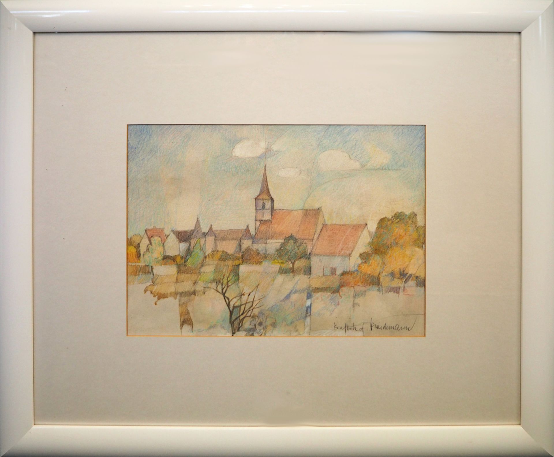 1 Gouache "Ansicht von Kraftshof" R.u. sign. H. WIEDEMANN - Image 2 of 3