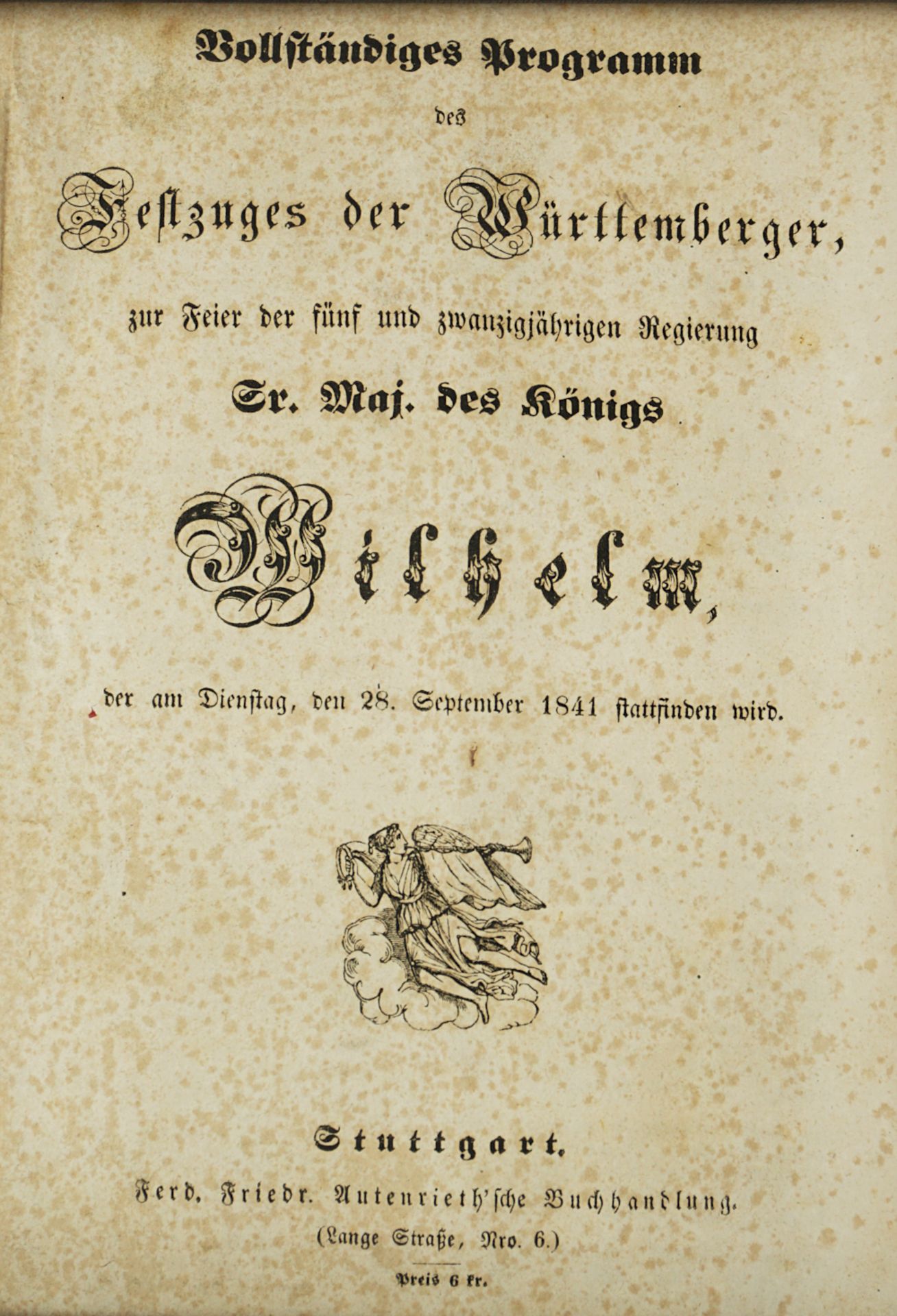 1 altkolorierte Lithographie "Vaterländisches Gedenkbuch. Bildliche Darstellung des Festzugs der Wür - Bild 6 aus 6