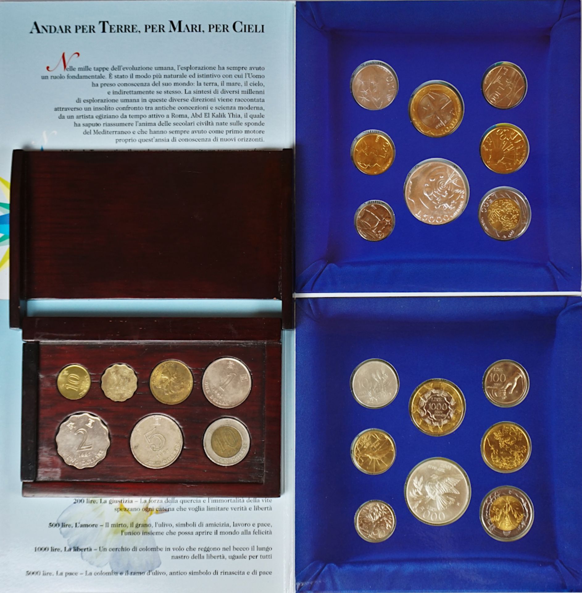 1 Konv. Münzen/Sammlersets: Vereinigtes Königreich, San Marino z.T. eingeschweißt, 1990er Jahre u.a.