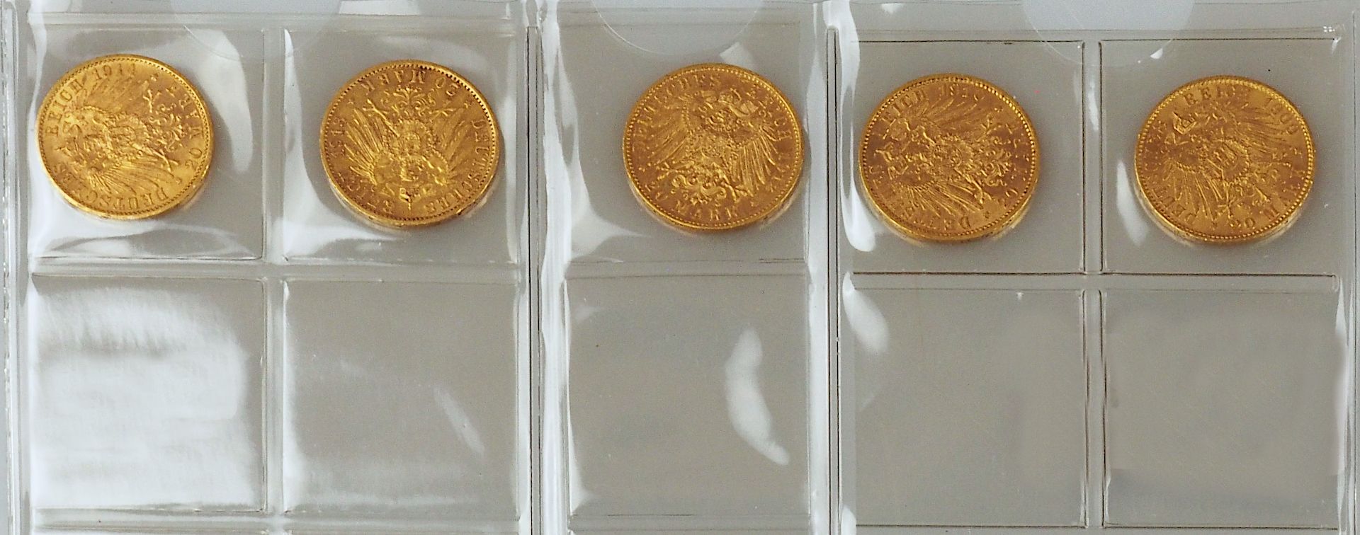1 Konvolut Goldmünzen Dt. Kaiserreich, Preussen, 20 Mark, - Image 4 of 4