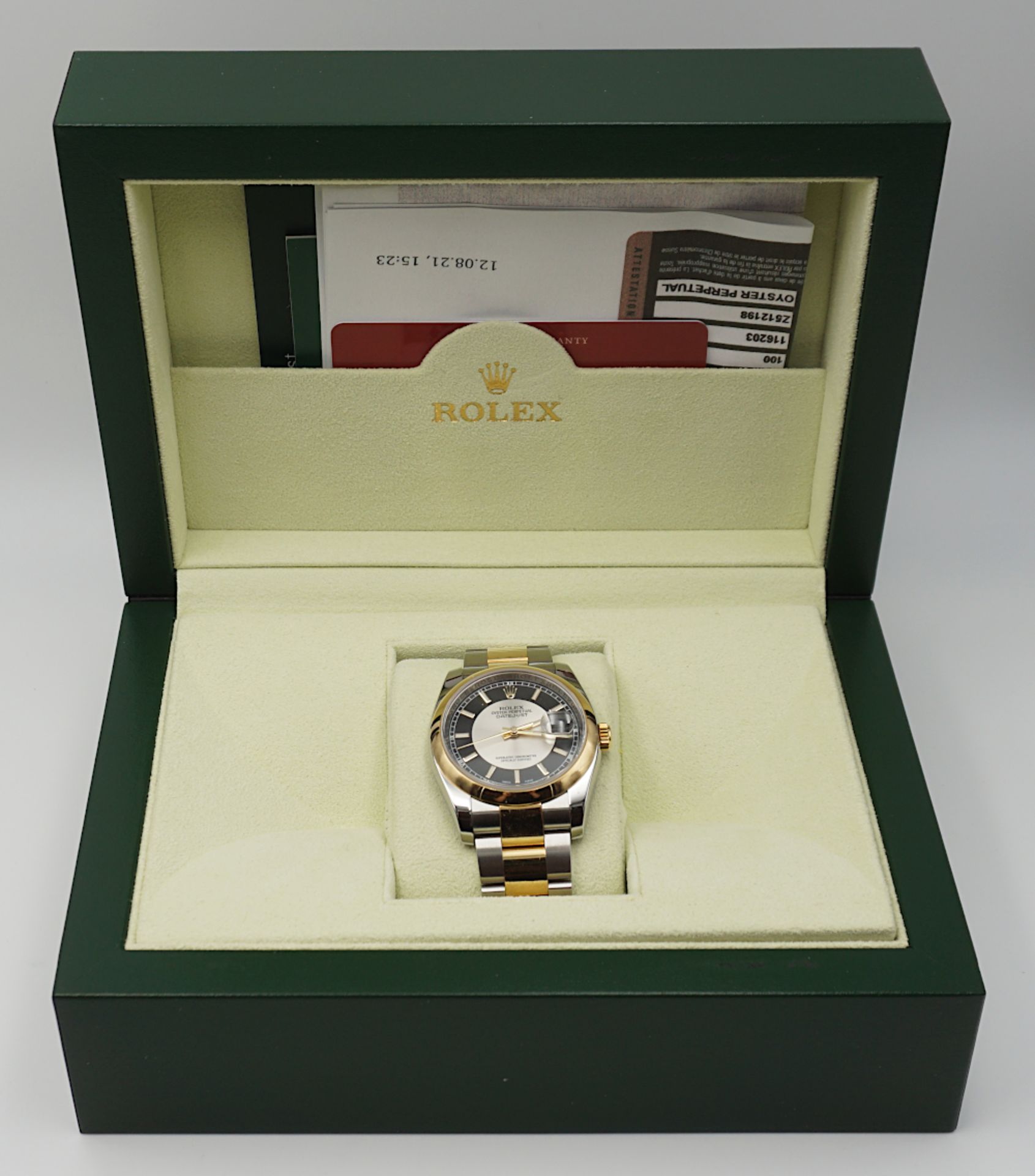 1 Herrenarmbanduhr ROLEX "Oyster Perpetual Datejust" GG/Stahl mit Papieren - Bild 2 aus 2