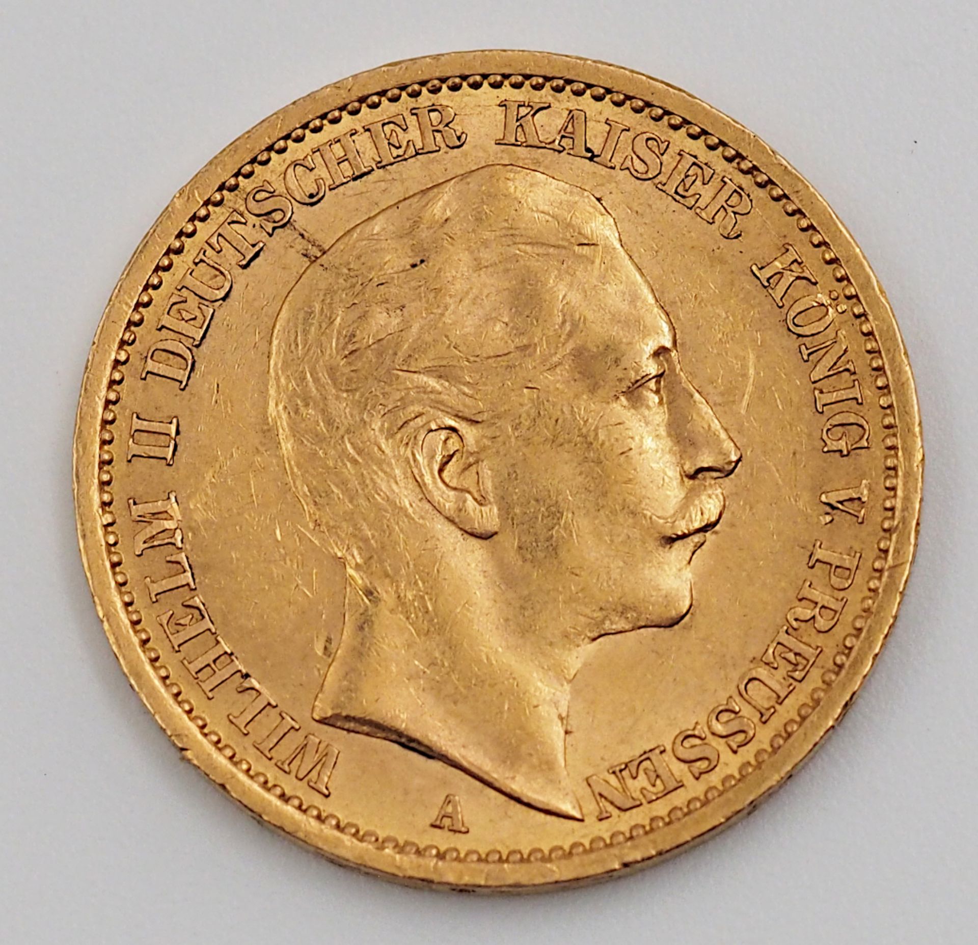 1 Ring GG 14ct. mit gefasster Goldmünze "Deutscher Kaiser" sowie 1 Münze GG "Deutsches Reich 20 Mark - Image 3 of 3