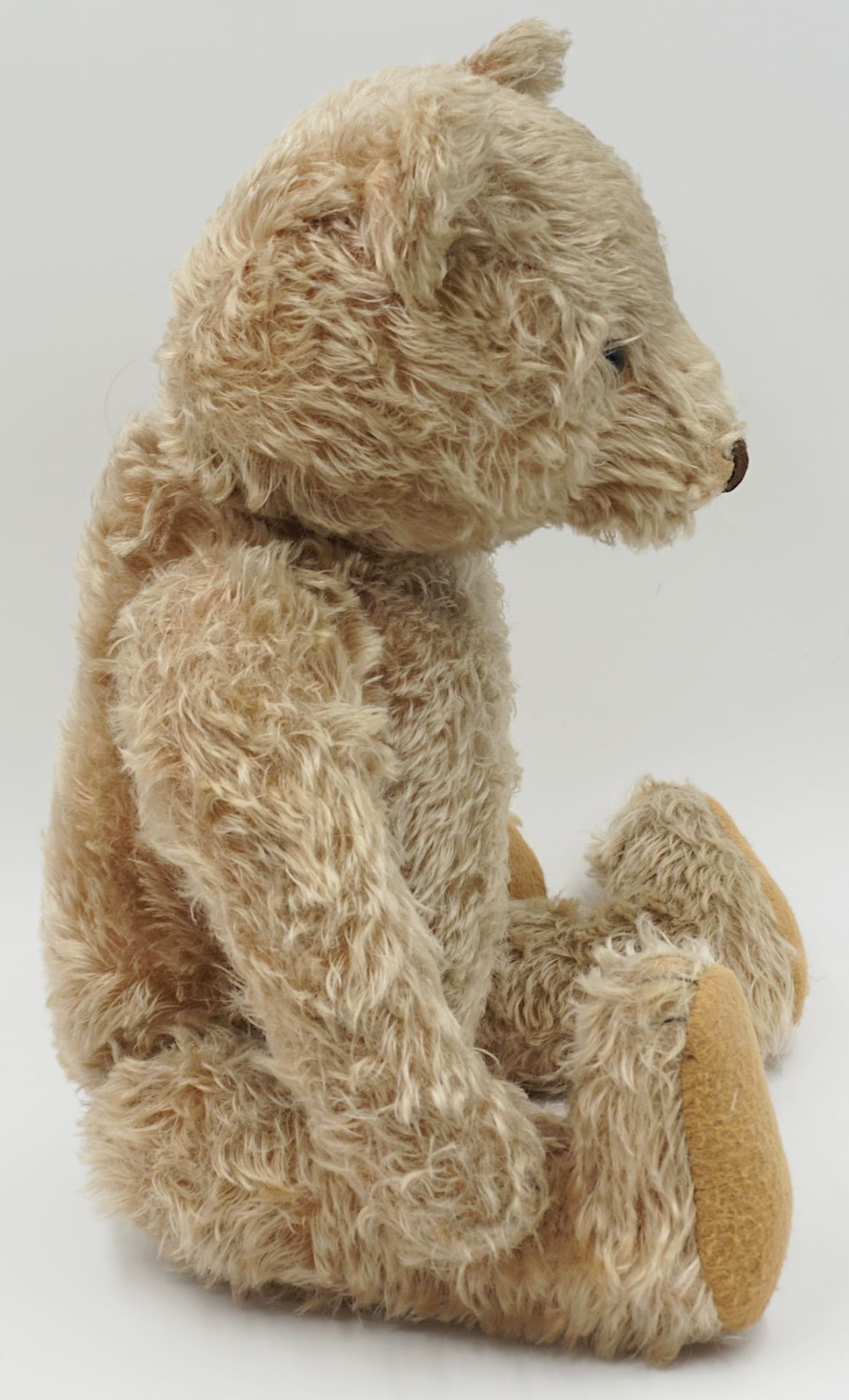 1 Teddybär wohl STEIFF wohl um 1940/50 hellbeiger Mohair - Bild 2 aus 4