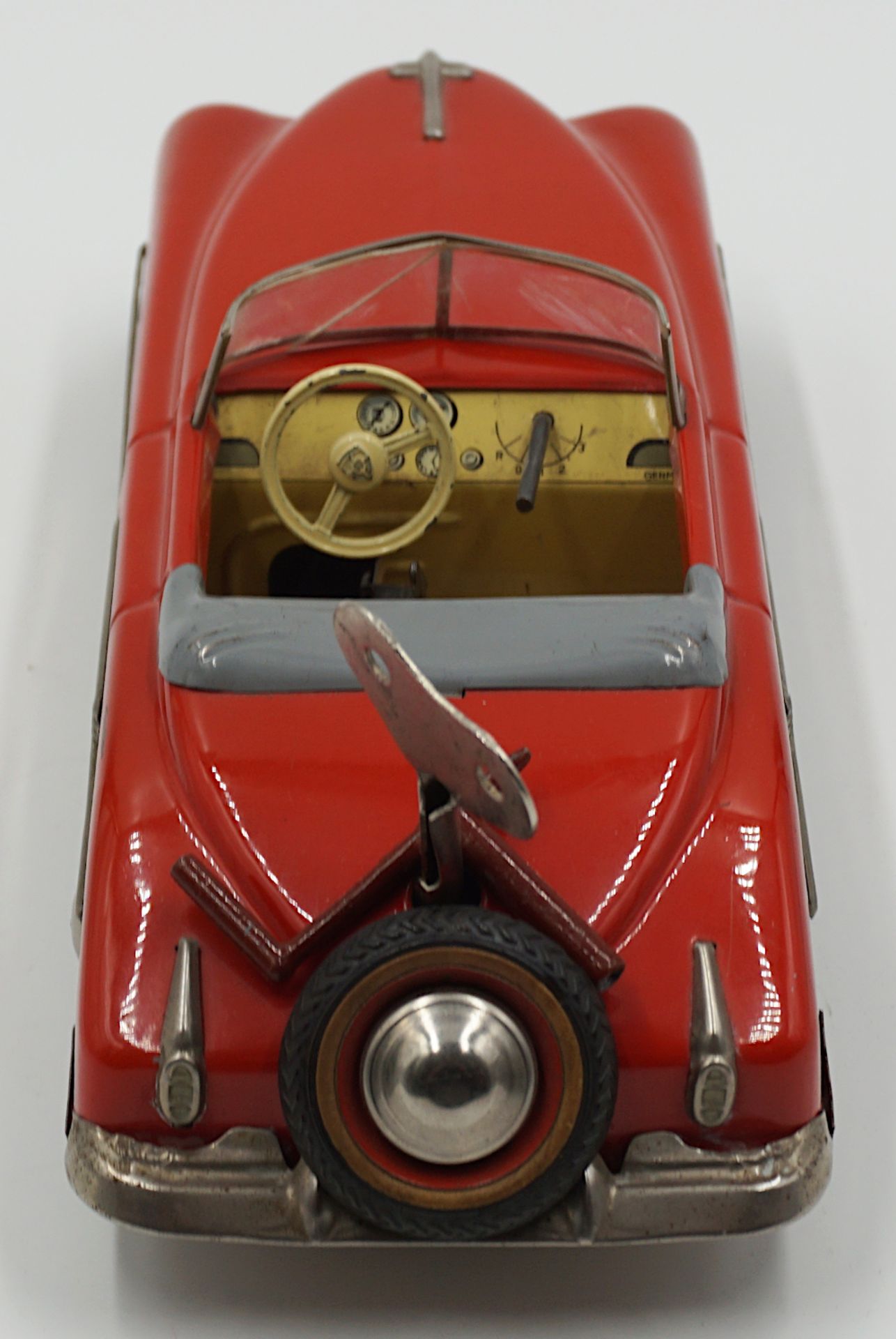 1 Aufziehauto DISTLER "Packard Cabrio" wohl 1950er Jahre, rot - Bild 4 aus 5
